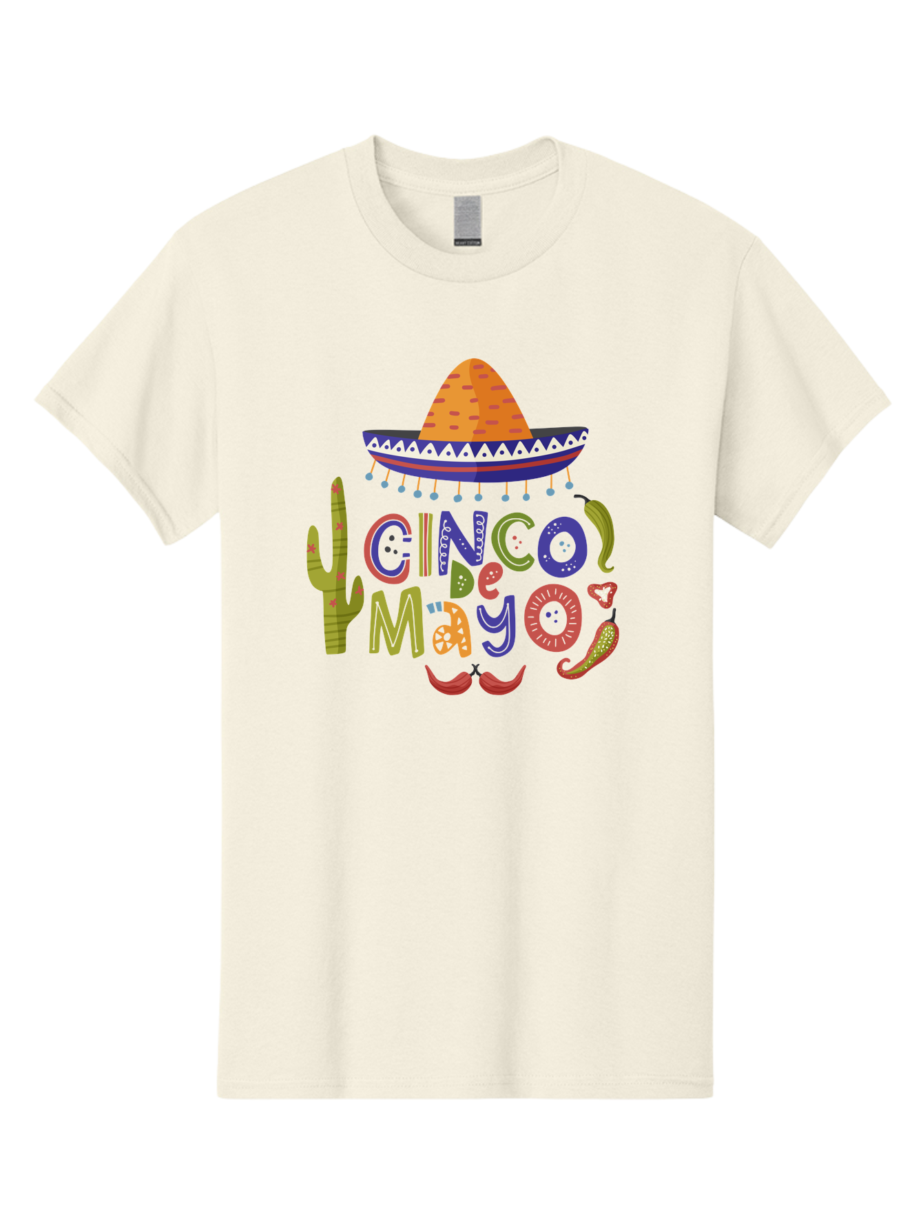 Cinco-De-Mayo-1 Men'S Graphic Tee, 100% Cotton, Comfortable Casual Summer Wear, Machine Washable, Cinco De Mayo, Sombrero, Chili Peppers, Cactus, Festive Design, Vibrant Colors, Mexican Heritage, Cultural Celebration, Fiesta Theme, -  Aaa233