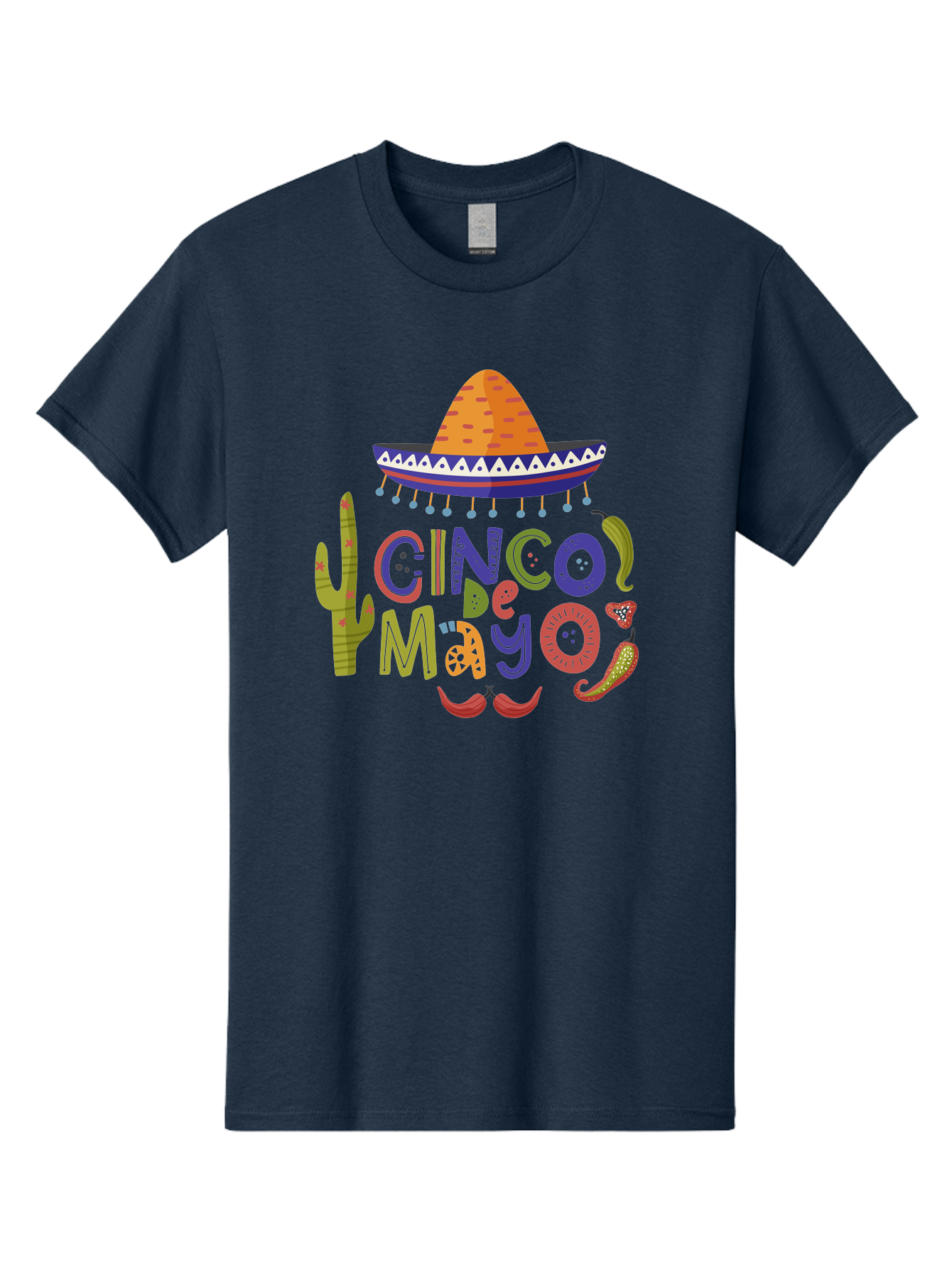 Cinco-De-Mayo-1 Men'S Graphic Tee, 100% Cotton, Comfortable Casual Summer Wear, Machine Washable, Cinco De Mayo, Sombrero, Chili Peppers, Cactus, Festive Design, Vibrant Colors, Mexican Heritage, Cultural Celebration, Fiesta Theme, -  Aaa233