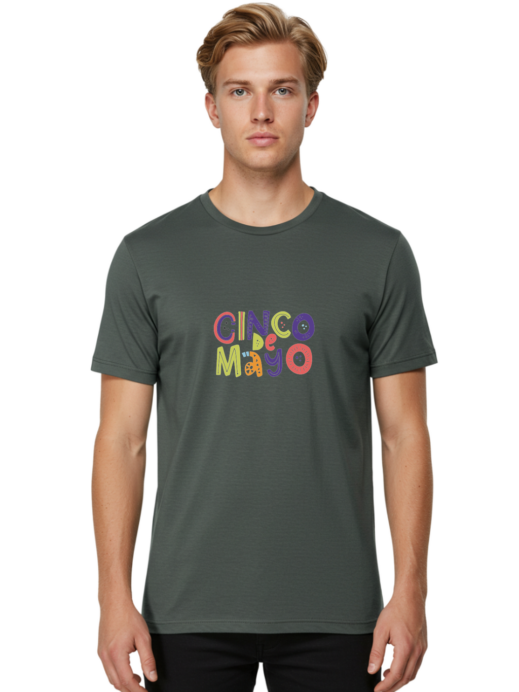 Cinco-De-Mayo-4 Men'S Graphic Tee, 100% Cotton, Comfortable Casual Summer Wear, Machine Washable, Cinco De Mayo Celebration, Mexican Holiday, Festive Typography, Vibrant Colors, Party Decorations, Cultural Heritage, Traditional Mexican, -  Aaa236