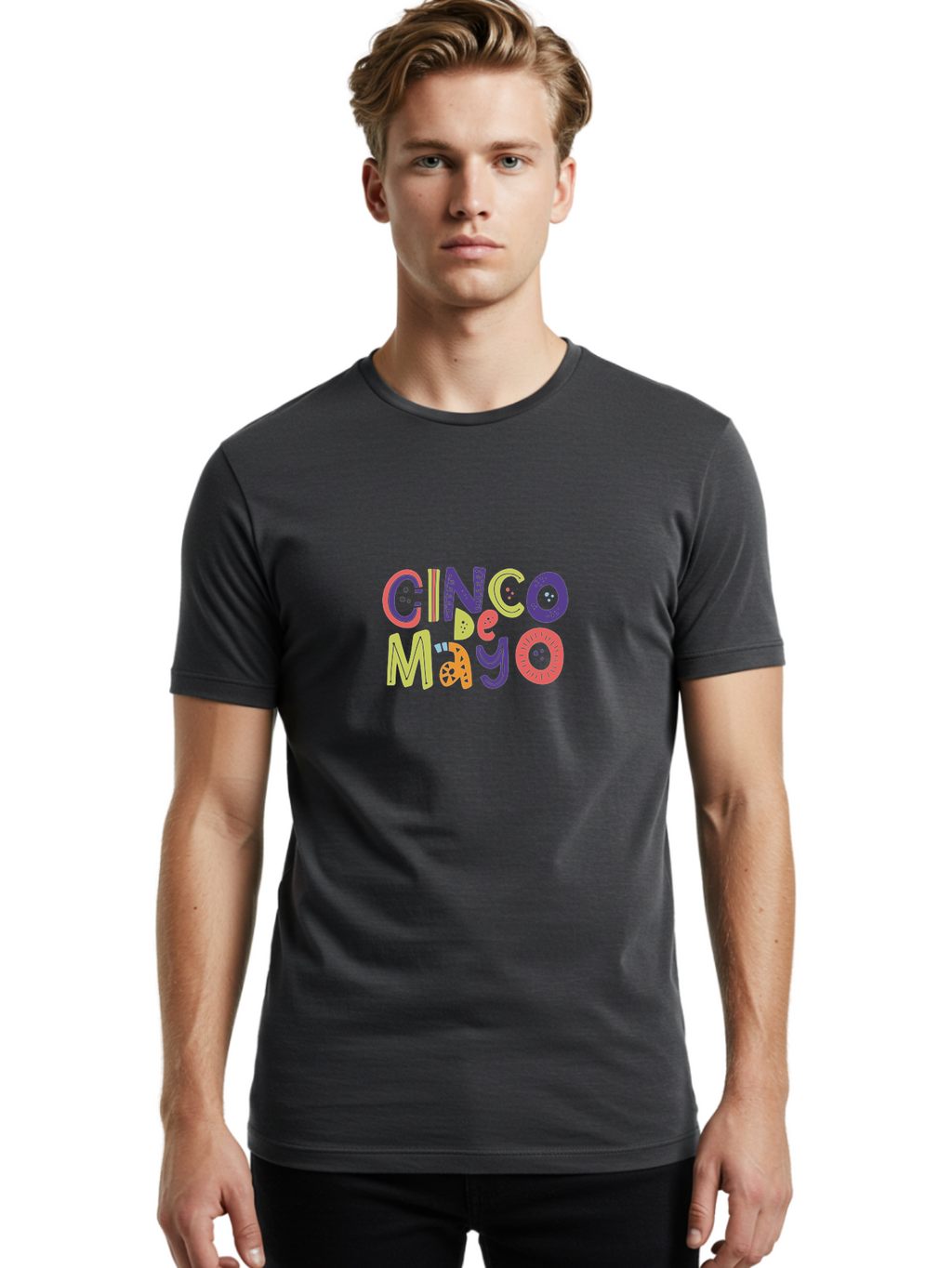 Cinco-De-Mayo-4 Men'S Graphic Tee, 100% Cotton, Comfortable Casual Summer Wear, Machine Washable, Cinco De Mayo Celebration, Mexican Holiday, Festive Typography, Vibrant Colors, Party Decorations, Cultural Heritage, Traditional Mexican, -  Aaa236