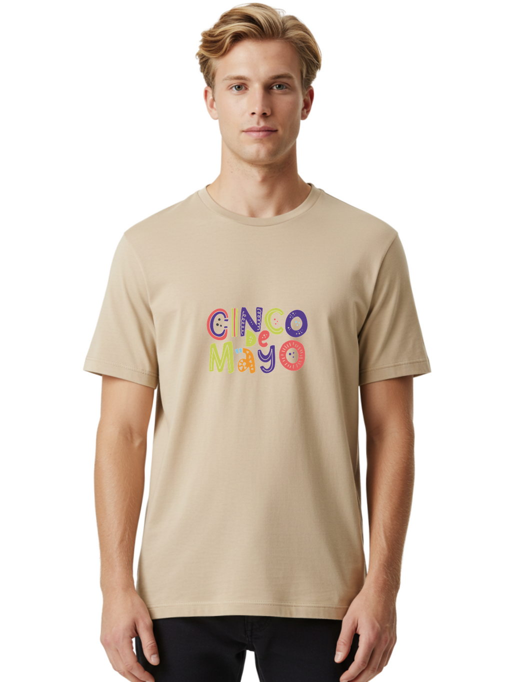 Cinco-De-Mayo-4 Men'S Graphic Tee, 100% Cotton, Comfortable Casual Summer Wear, Machine Washable, Cinco De Mayo Celebration, Mexican Holiday, Festive Typography, Vibrant Colors, Party Decorations, Cultural Heritage, Traditional Mexican, -  Aaa236