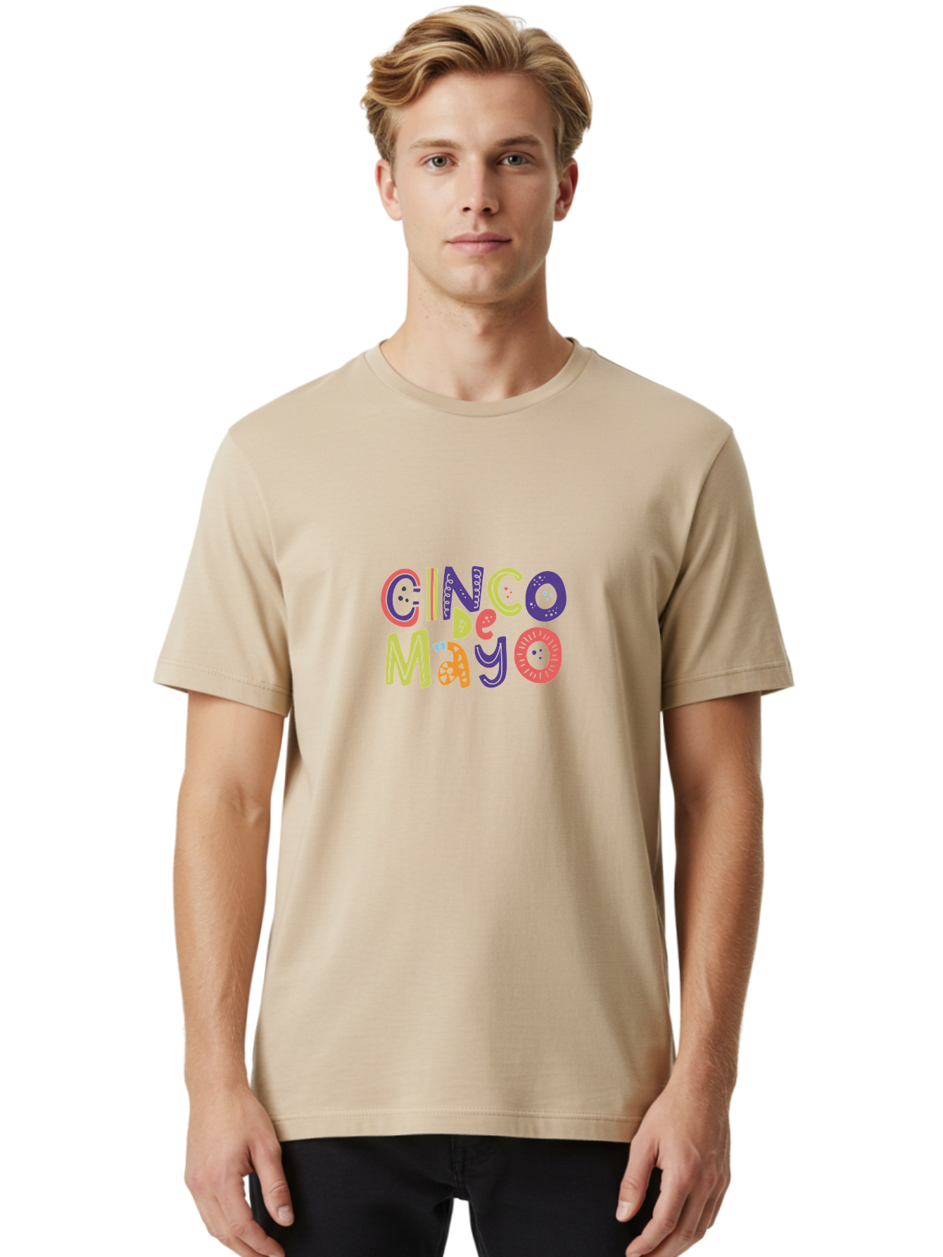 Cinco-De-Mayo-4 Men'S Graphic Tee, 100% Cotton, Comfortable Casual Summer Wear, Machine Washable, Cinco De Mayo Celebration, Mexican Holiday, Festive Typography, Vibrant Colors, Party Decorations, Cultural Heritage, Traditional Mexican, -  Aaa236