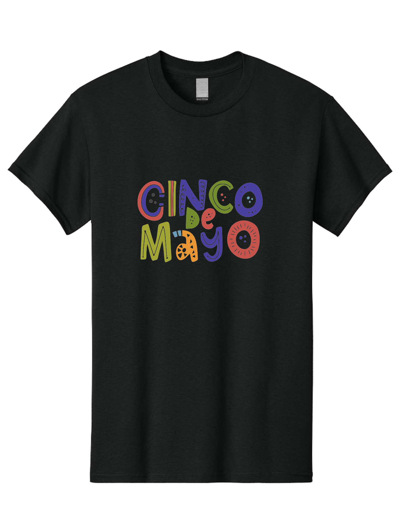 Cinco-De-Mayo-6 Men'S Graphic Tee, 100% Cotton, Comfortable Casual Summer Wear, Machine Washable, Cinco De Mayo, Colorful Text, Festive Typography, Mexican Holiday, Party Decorations, Vibrant Colors, Celebration -  Aaa238