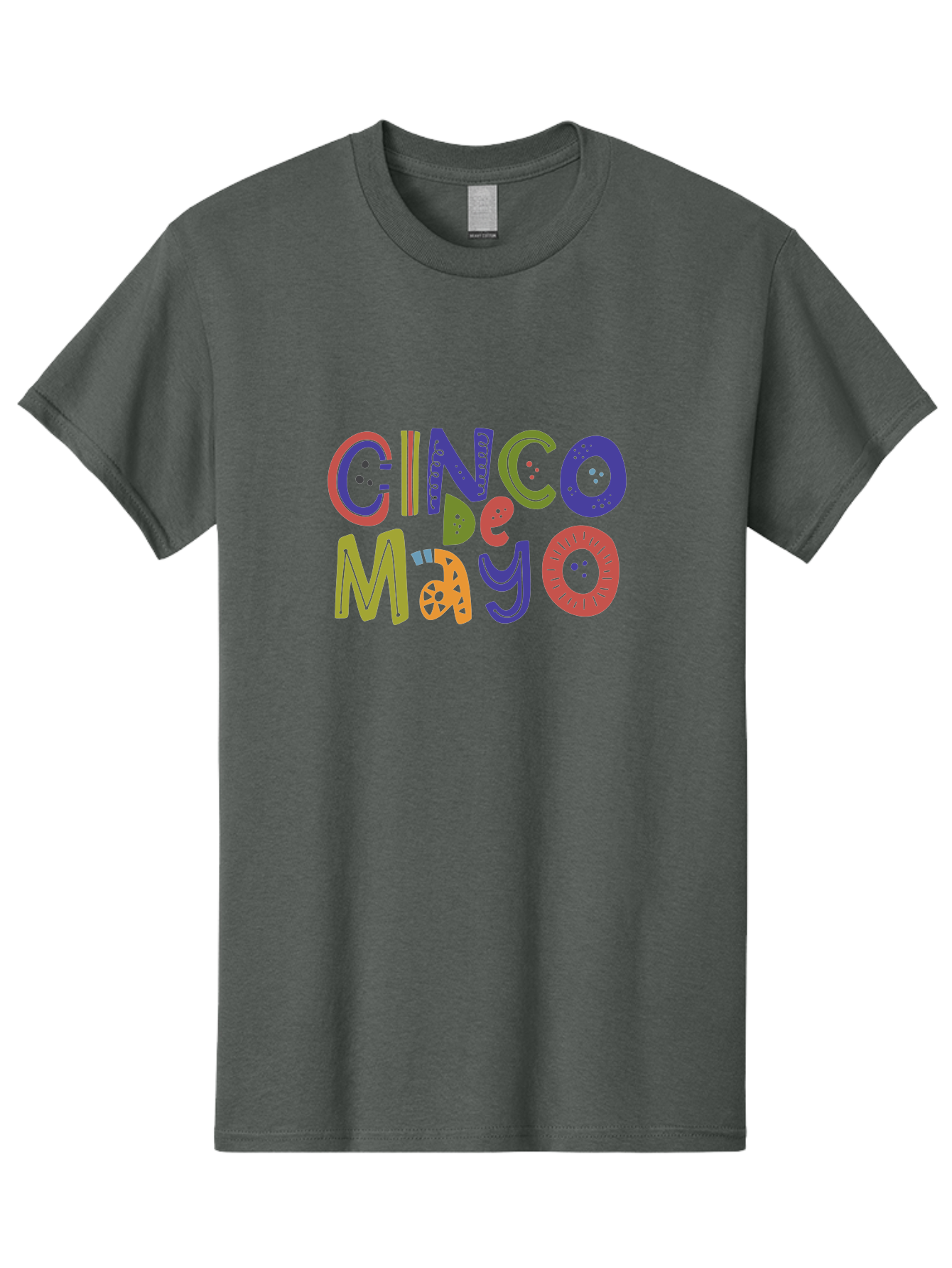 Cinco-De-Mayo-6 Men'S Graphic Tee, 100% Cotton, Comfortable Casual Summer Wear, Machine Washable, Cinco De Mayo, Colorful Text, Festive Typography, Mexican Holiday, Party Decorations, Vibrant Colors, Celebration -  Aaa238