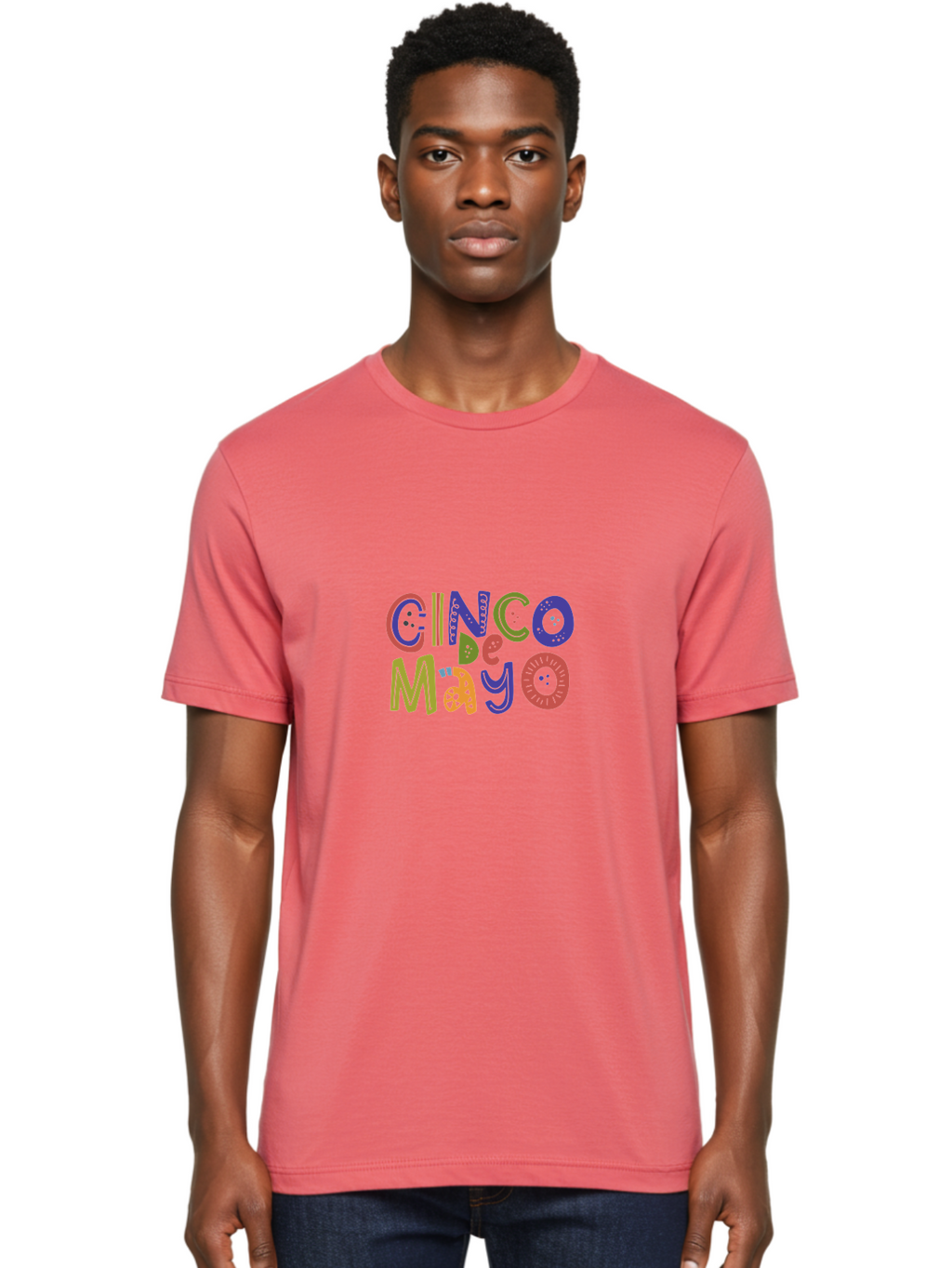 Cinco-De-Mayo-6 Men'S Graphic Tee, 100% Cotton, Comfortable Casual Summer Wear, Machine Washable, Cinco De Mayo, Colorful Text, Festive Typography, Mexican Holiday, Party Decorations, Vibrant Colors, Celebration -  Aaa238