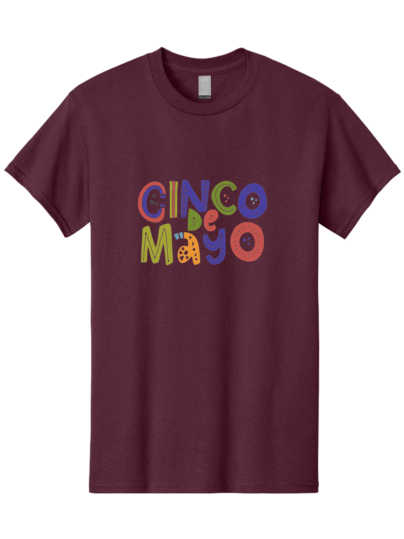 Cinco-De-Mayo-6 Men'S Graphic Tee, 100% Cotton, Comfortable Casual Summer Wear, Machine Washable, Cinco De Mayo, Colorful Text, Festive Typography, Mexican Holiday, Party Decorations, Vibrant Colors, Celebration -  Aaa238