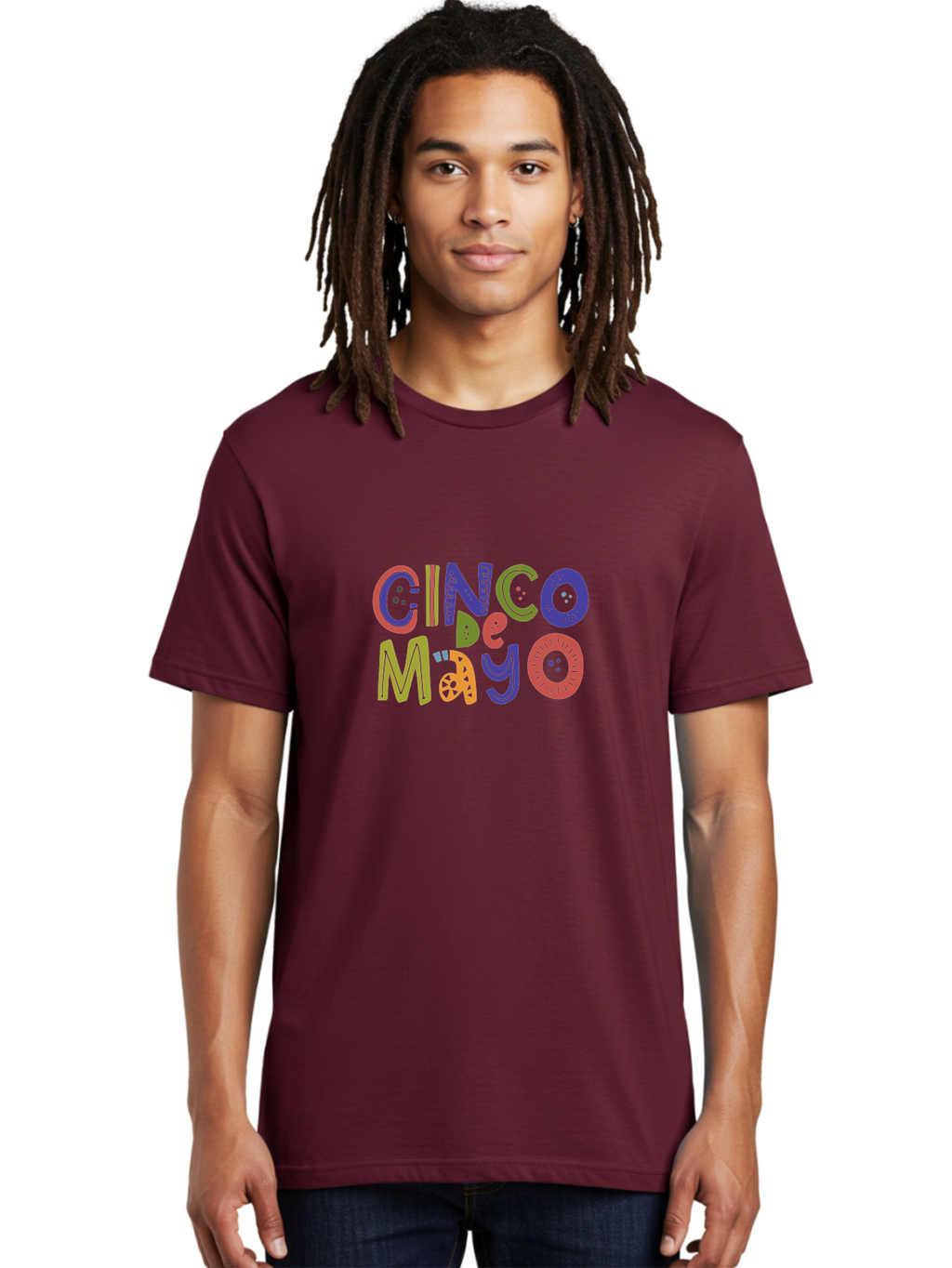 Cinco-De-Mayo-6 Men'S Graphic Tee, 100% Cotton, Comfortable Casual Summer Wear, Machine Washable, Cinco De Mayo, Colorful Text, Festive Typography, Mexican Holiday, Party Decorations, Vibrant Colors, Celebration -  Aaa238