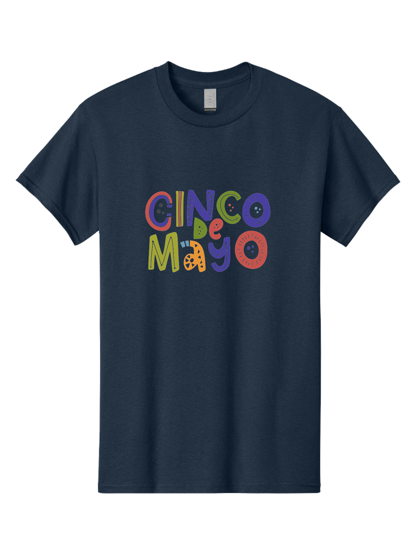Cinco-De-Mayo-6 Men'S Graphic Tee, 100% Cotton, Comfortable Casual Summer Wear, Machine Washable, Cinco De Mayo, Colorful Text, Festive Typography, Mexican Holiday, Party Decorations, Vibrant Colors, Celebration -  Aaa238