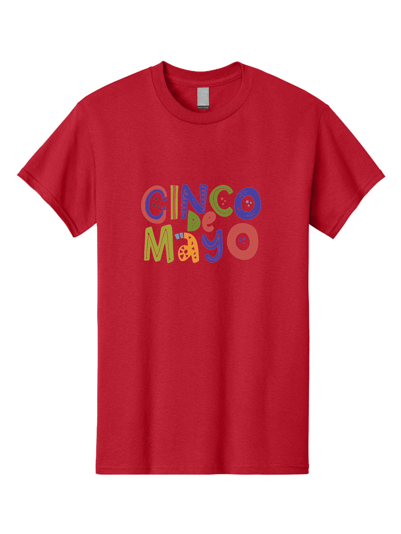 Cinco-De-Mayo-6 Men'S Graphic Tee, 100% Cotton, Comfortable Casual Summer Wear, Machine Washable, Cinco De Mayo, Colorful Text, Festive Typography, Mexican Holiday, Party Decorations, Vibrant Colors, Celebration -  Aaa238