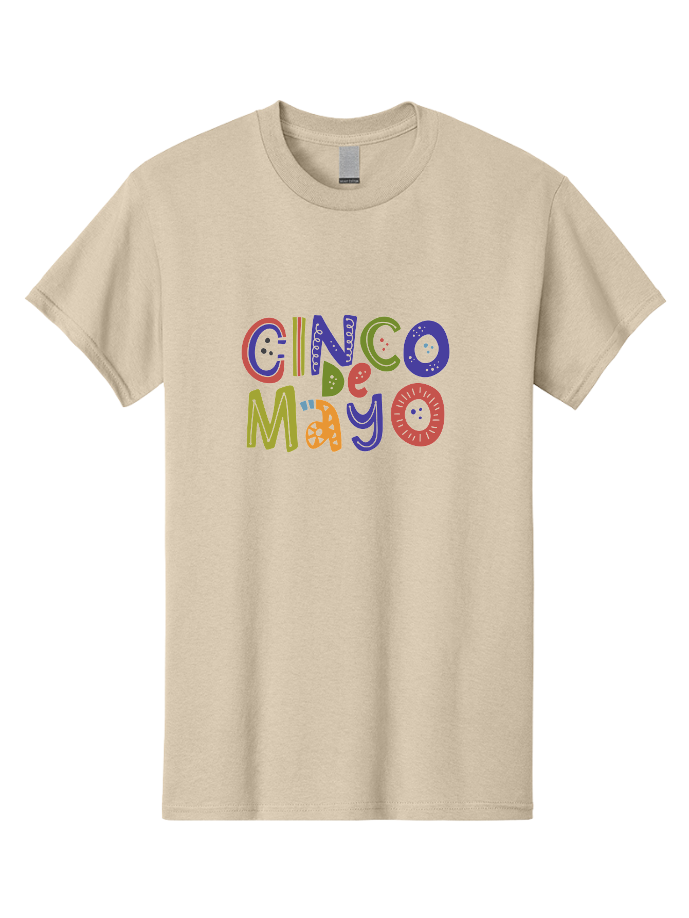 Cinco-De-Mayo-6 Men'S Graphic Tee, 100% Cotton, Comfortable Casual Summer Wear, Machine Washable, Cinco De Mayo, Colorful Text, Festive Typography, Mexican Holiday, Party Decorations, Vibrant Colors, Celebration -  Aaa238