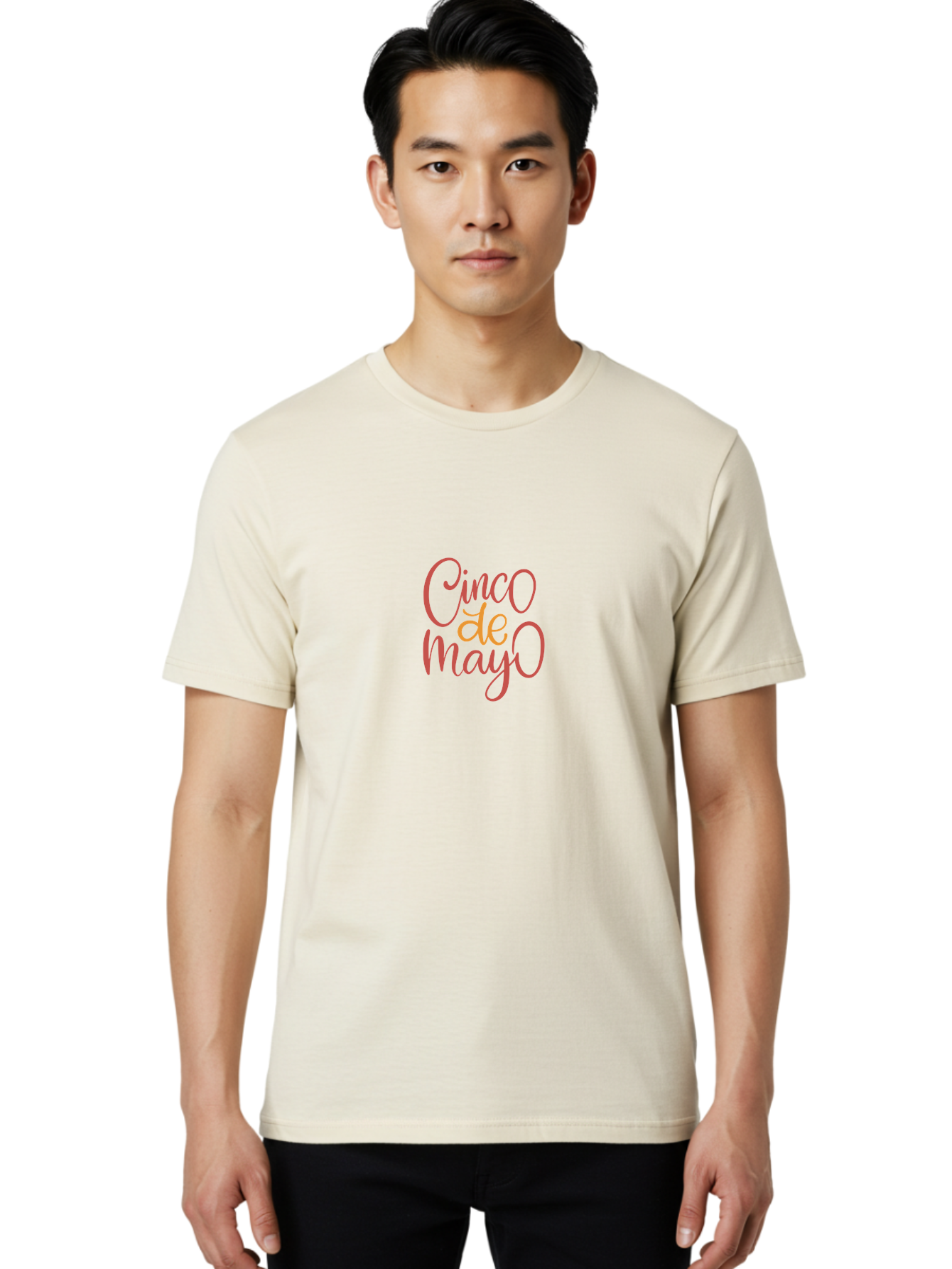 Cinco-De-Mayo-7 Men'S Graphic Tee, 100% Cotton, Comfortable Casual Summer Wear, Machine Washable, Cinco De Mayo, Festive Greeting, Pink Text, Celebration, Mexican Holiday, Cultural Heritage, Party Theme -  Aaa239