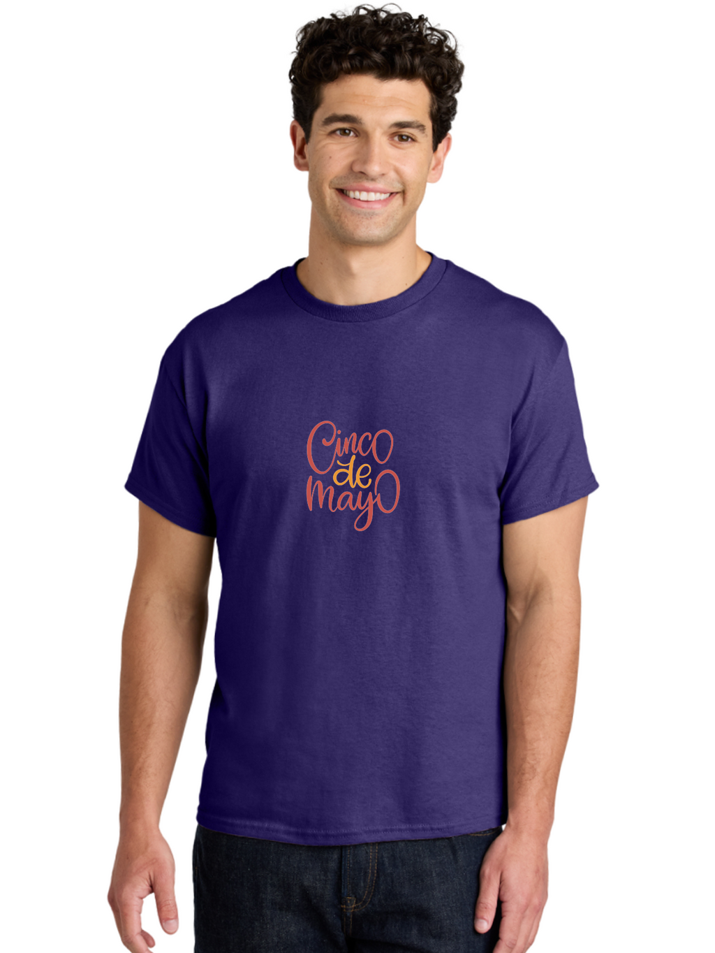 Cinco-De-Mayo-7 Men'S Graphic Tee, 100% Cotton, Comfortable Casual Summer Wear, Machine Washable, Cinco De Mayo, Festive Greeting, Pink Text, Celebration, Mexican Holiday, Cultural Heritage, Party Theme -  Aaa239