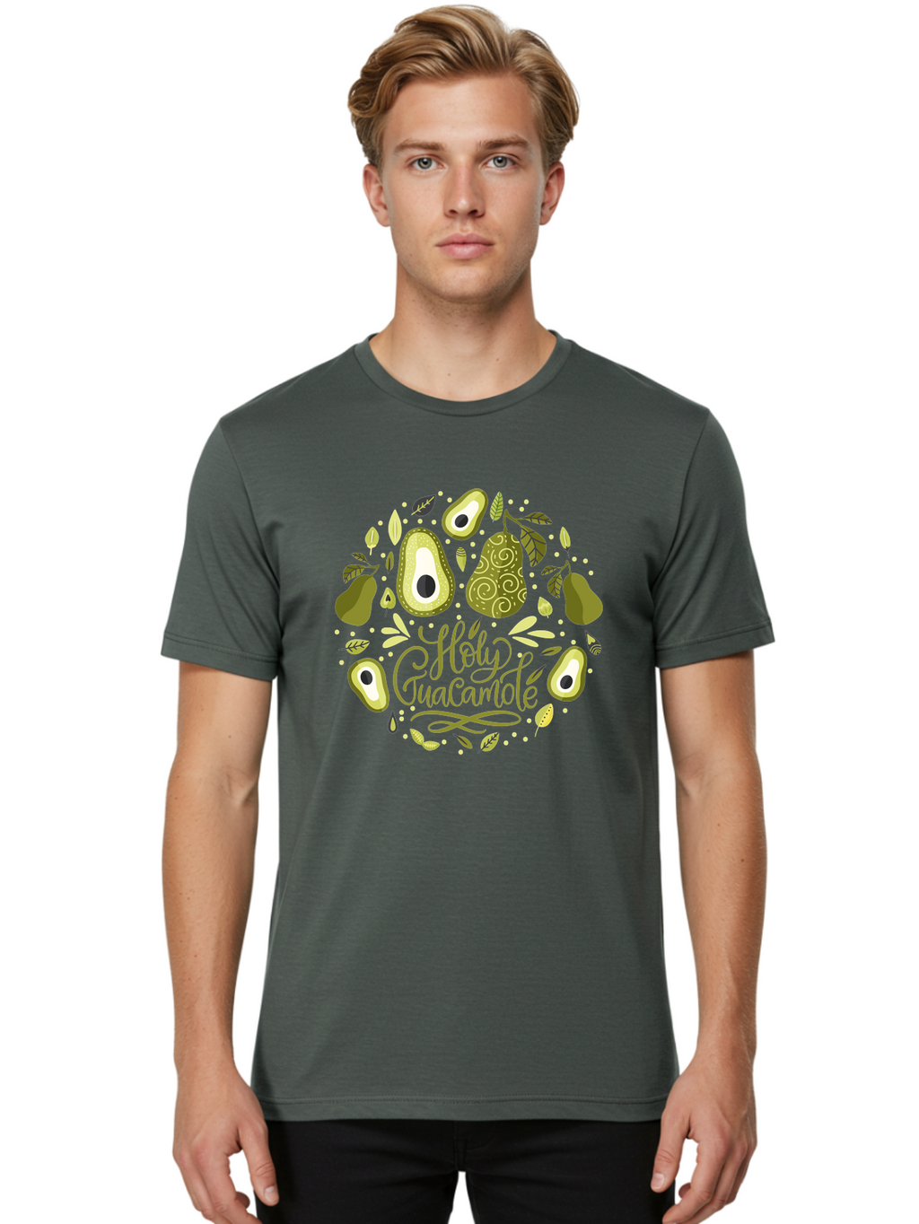 Hello-Avocado Men'S Graphic Tee, 100% Cotton, Comfortable Casual Summer Wear, Machine Washable, Avocado Illustrations, Guacamole Recipe, Healthy Eating, Vegan Lifestyle, Organic Produce, Foodie Culture, Fresh Ingredients, Culinary Delights -  Aaa250