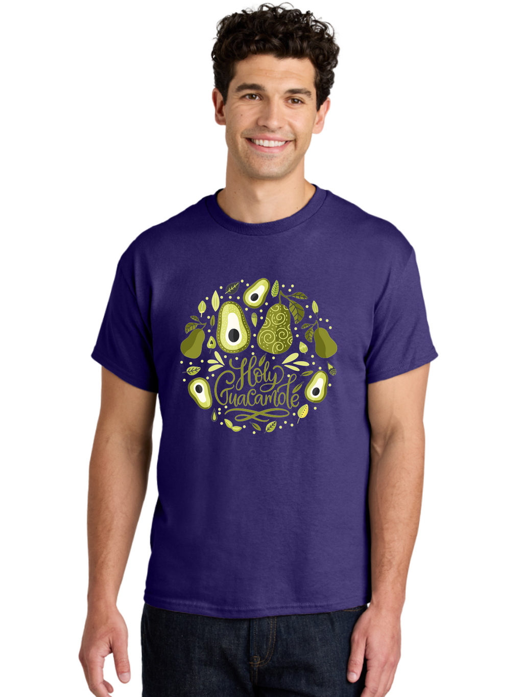 Hello-Avocado Men'S Graphic Tee, 100% Cotton, Comfortable Casual Summer Wear, Machine Washable, Avocado Illustrations, Guacamole Recipe, Healthy Eating, Vegan Lifestyle, Organic Produce, Foodie Culture, Fresh Ingredients, Culinary Delights -  Aaa250