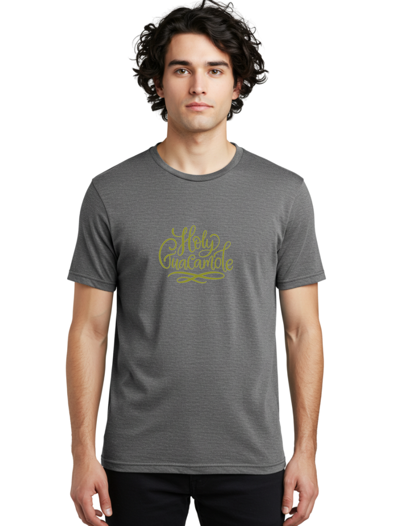 Holy-Guacamole-2 Men'S Graphic Tee, 100% Cotton, Comfortable Casual Summer Wear, Machine Washable, Holy Guacamole, Cursive Script, Decorative Text, Foodie Phrase, Culinary Quote, Trendy Typography, Mexican Cuisine, Dip Lover, Funny Phrase -  Aaa253