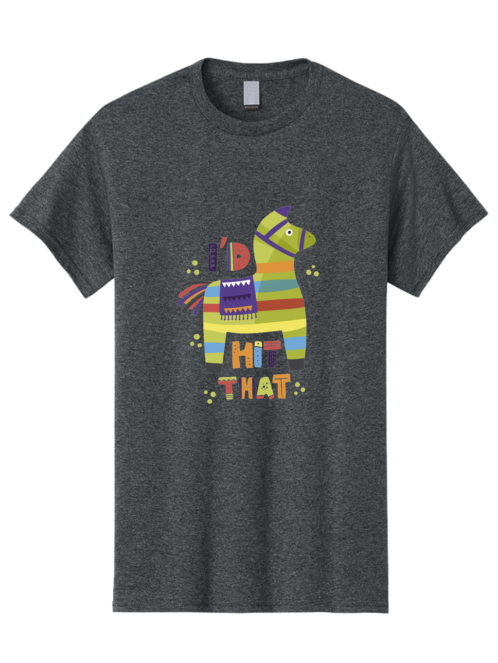 Kick-It Men'S Graphic Tee, 100% Cotton, Comfortable Casual Summer Wear, Machine Washable, Colorful Pinata, Festive Decorations, Party Theme, Vibrant Colors, Celebratory Atmosphere, Fun, Playful, Kick That Pinata -  Aaa268