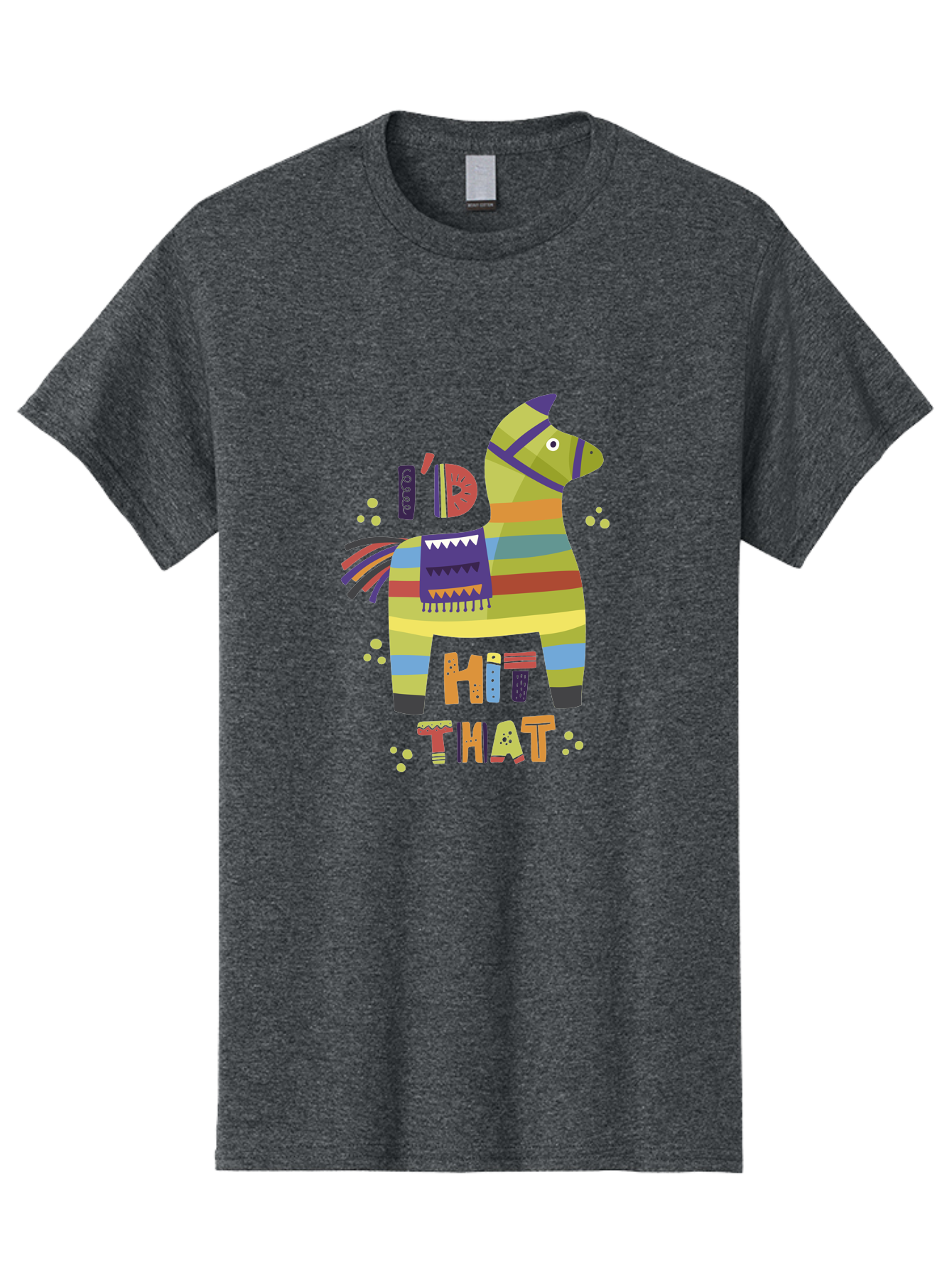 Kick-It Men'S Graphic Tee, 100% Cotton, Comfortable Casual Summer Wear, Machine Washable, Colorful Pinata, Festive Decorations, Party Theme, Vibrant Colors, Celebratory Atmosphere, Fun, Playful, Kick That Pinata -  Aaa268