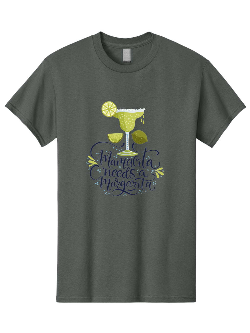 Mamacita-Needs-A-Margarita Men'S Graphic Tee, 100% Cotton, Comfortable Casual Summer Wear, Machine Washable, Margarita Cocktail, Salt Rim, Citrus Slices, Festive Drinks, Party Vibes, Summer Fun, Happy Hour, Cocktail Hour, Margarita Love, -  Aaa276