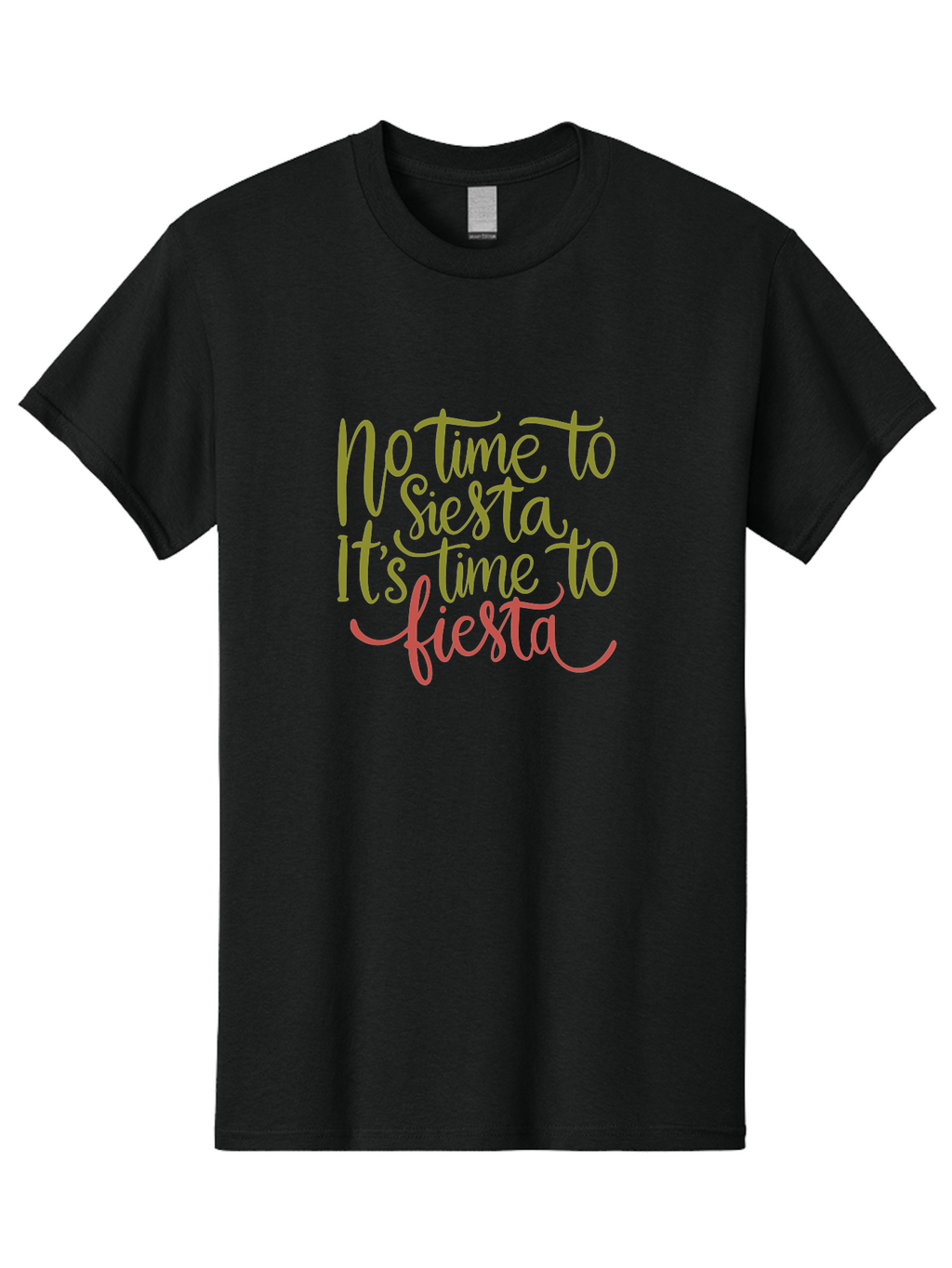 No-Time-To-Siesta-1 Men'S Graphic Tee, 100% Cotton, Comfortable Casual Summer Wear, Machine Washable, Party Invitation, Fiesta Theme, Celebration Graphics, Vibrant Pink Text, Festive T Shirt, Party Time Slogan, Party Decor -  Aaa286