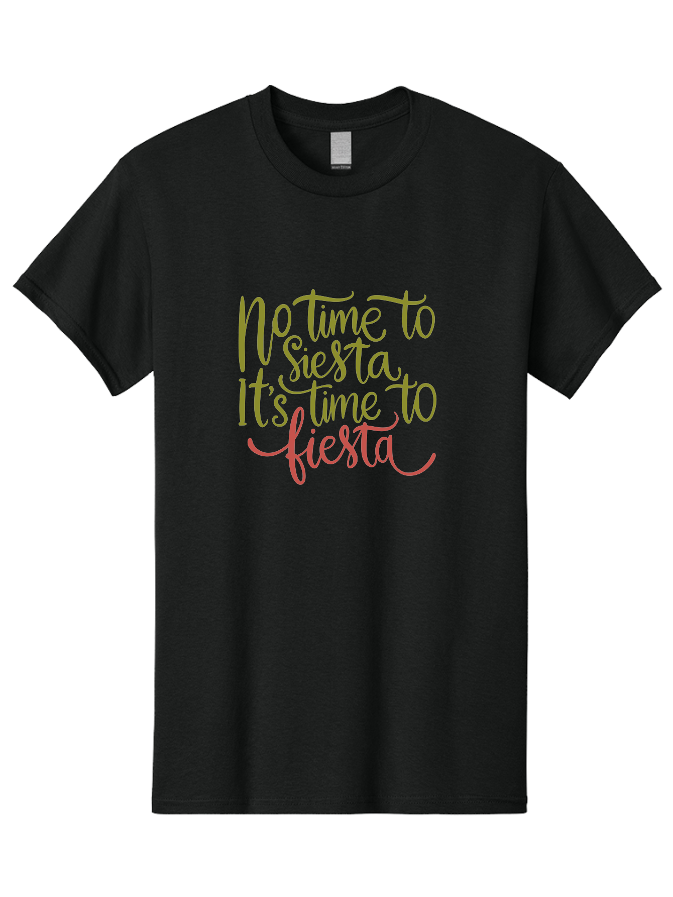 No-Time-To-Siesta-1 Men'S Graphic Tee, 100% Cotton, Comfortable Casual Summer Wear, Machine Washable, Party Invitation, Fiesta Theme, Celebration Graphics, Vibrant Pink Text, Festive T Shirt, Party Time Slogan, Party Decor -  Aaa286