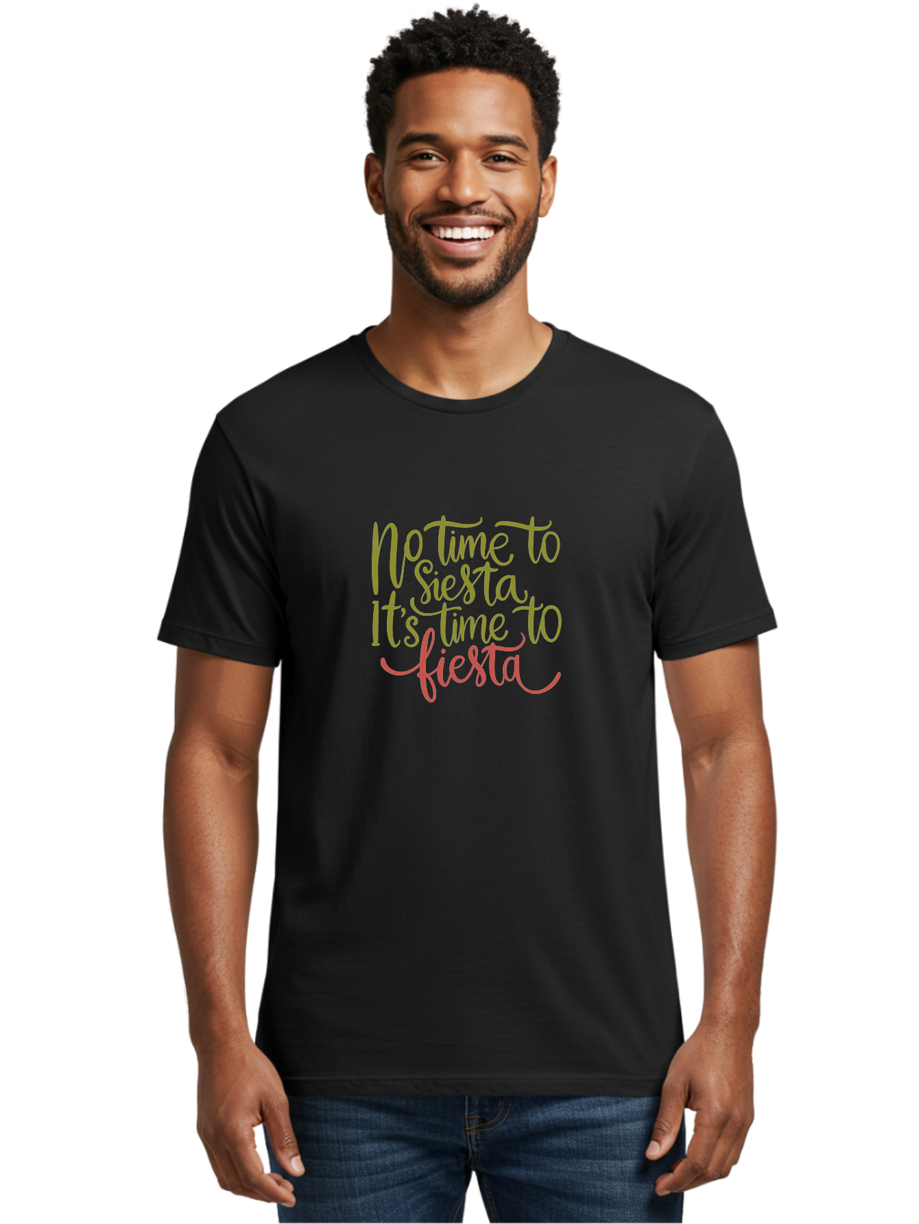 No-Time-To-Siesta-1 Men'S Graphic Tee, 100% Cotton, Comfortable Casual Summer Wear, Machine Washable, Party Invitation, Fiesta Theme, Celebration Graphics, Vibrant Pink Text, Festive T Shirt, Party Time Slogan, Party Decor -  Aaa286