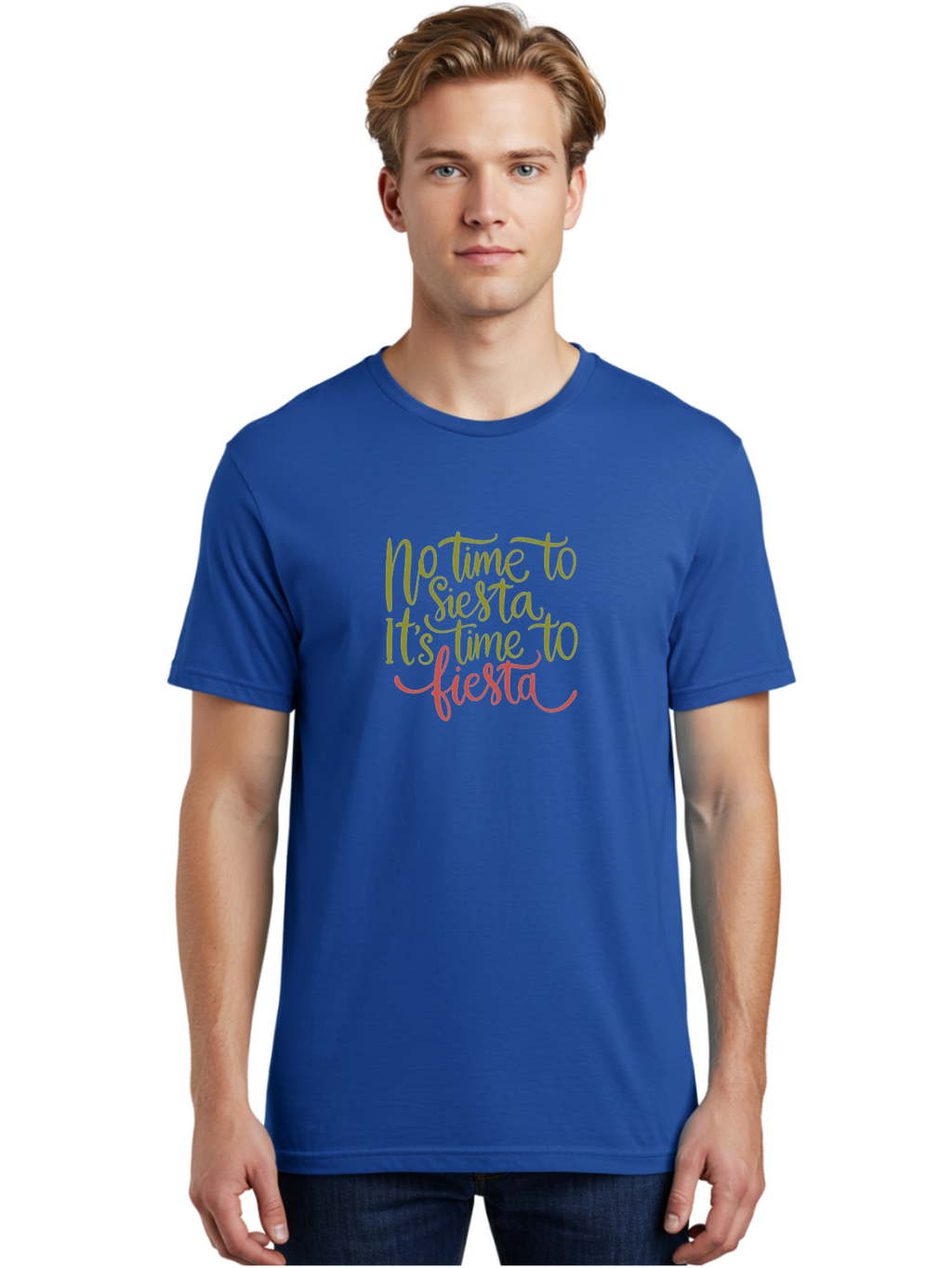 No-Time-To-Siesta-1 Men'S Graphic Tee, 100% Cotton, Comfortable Casual Summer Wear, Machine Washable, Party Invitation, Fiesta Theme, Celebration Graphics, Vibrant Pink Text, Festive T Shirt, Party Time Slogan, Party Decor -  Aaa286