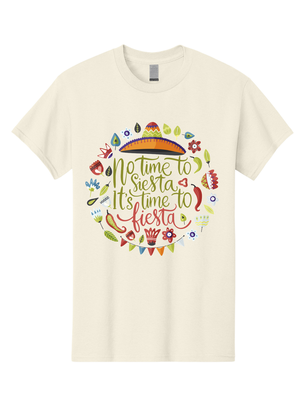 No-Time-To-Siesta Men'S Graphic Tee, 100% Cotton, Comfortable Casual Summer Wear, Machine Washable, Taco Graphic, Fiesta Decorations, Mexican Culture, Festive Atmosphere, Vibrant Colors, Party Time, Celebration, Chili Peppers, Sombrero, -  Aaa289