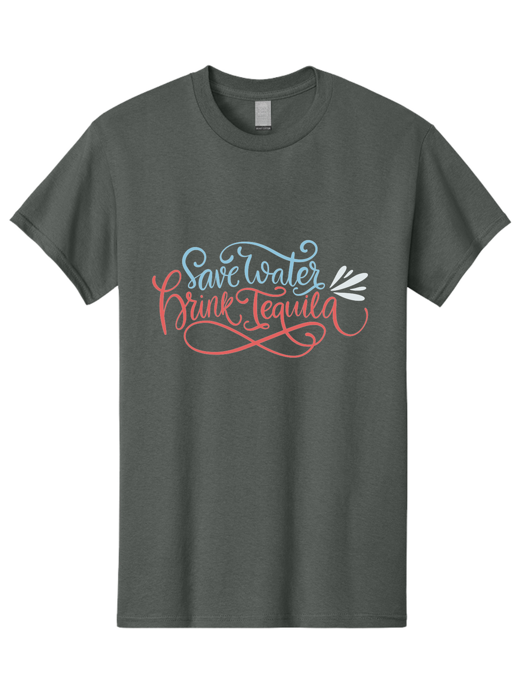 Save-Water-Drink-Tequila-3 Men'S Graphic Tee, 100% Cotton, Comfortable Casual Summer Wear, Machine Washable, Tequila Quote, Save Water, Drink Tequila, Funny Quote, Tequila Humor, Liquor Quote, Party Phrase, Agave Quote, Creative Typography, -  Aaa293
