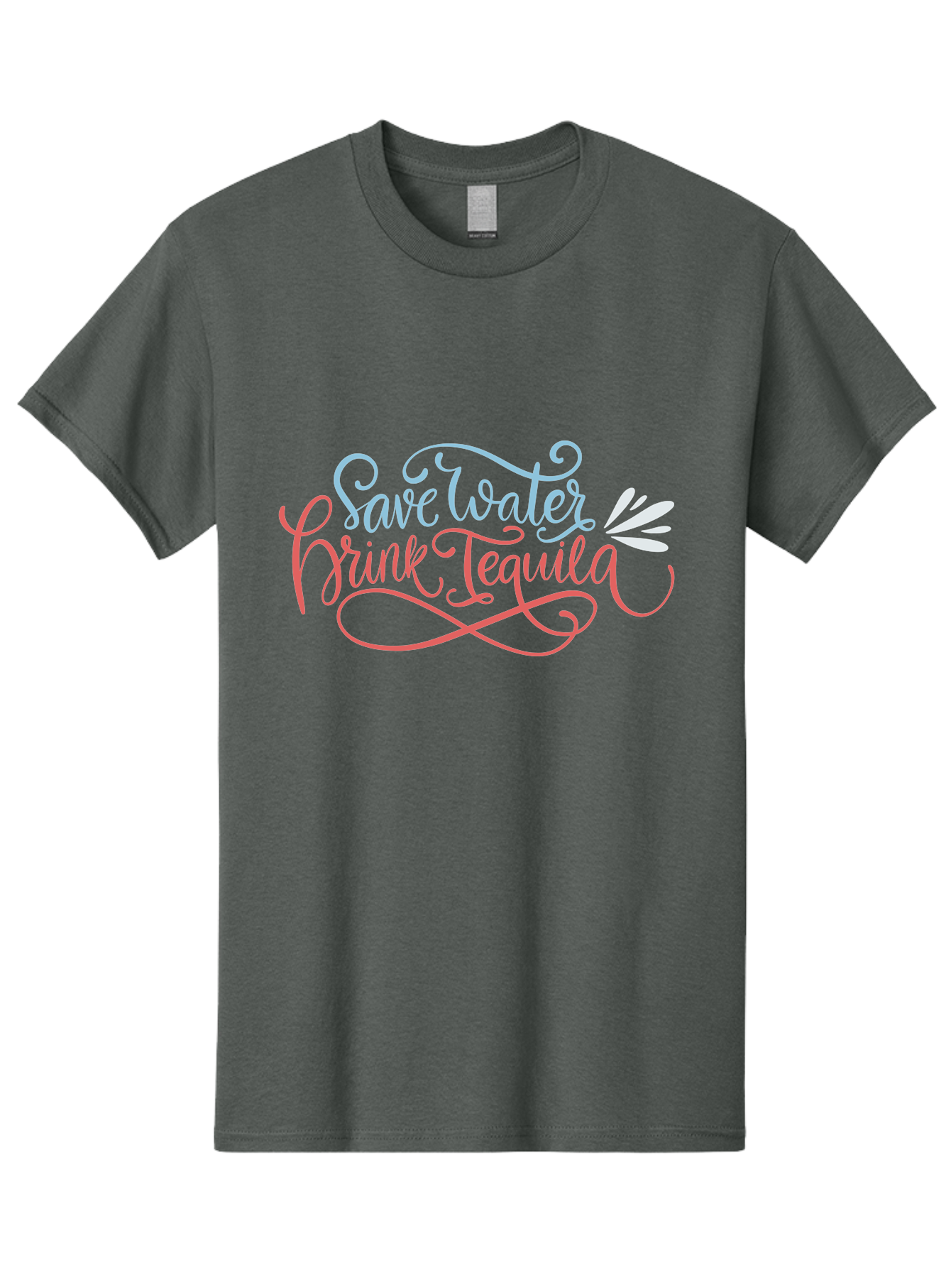 Save-Water-Drink-Tequila-3 Men'S Graphic Tee, 100% Cotton, Comfortable Casual Summer Wear, Machine Washable, Tequila Quote, Save Water, Drink Tequila, Funny Quote, Tequila Humor, Liquor Quote, Party Phrase, Agave Quote, Creative Typography, -  Aaa293