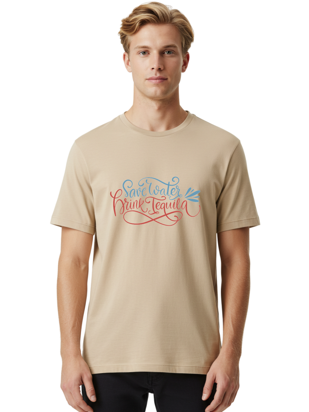 Save-Water-Drink-Tequila-4 Men'S Graphic Tee, 100% Cotton, Comfortable Casual Summer Wear, Machine Washable, Tequila Advertisement, Funny Slogan, Save Water, Drink Tequila, Cocktail Quote, Humorous Phrase, Tequila Lover -  Aaa294