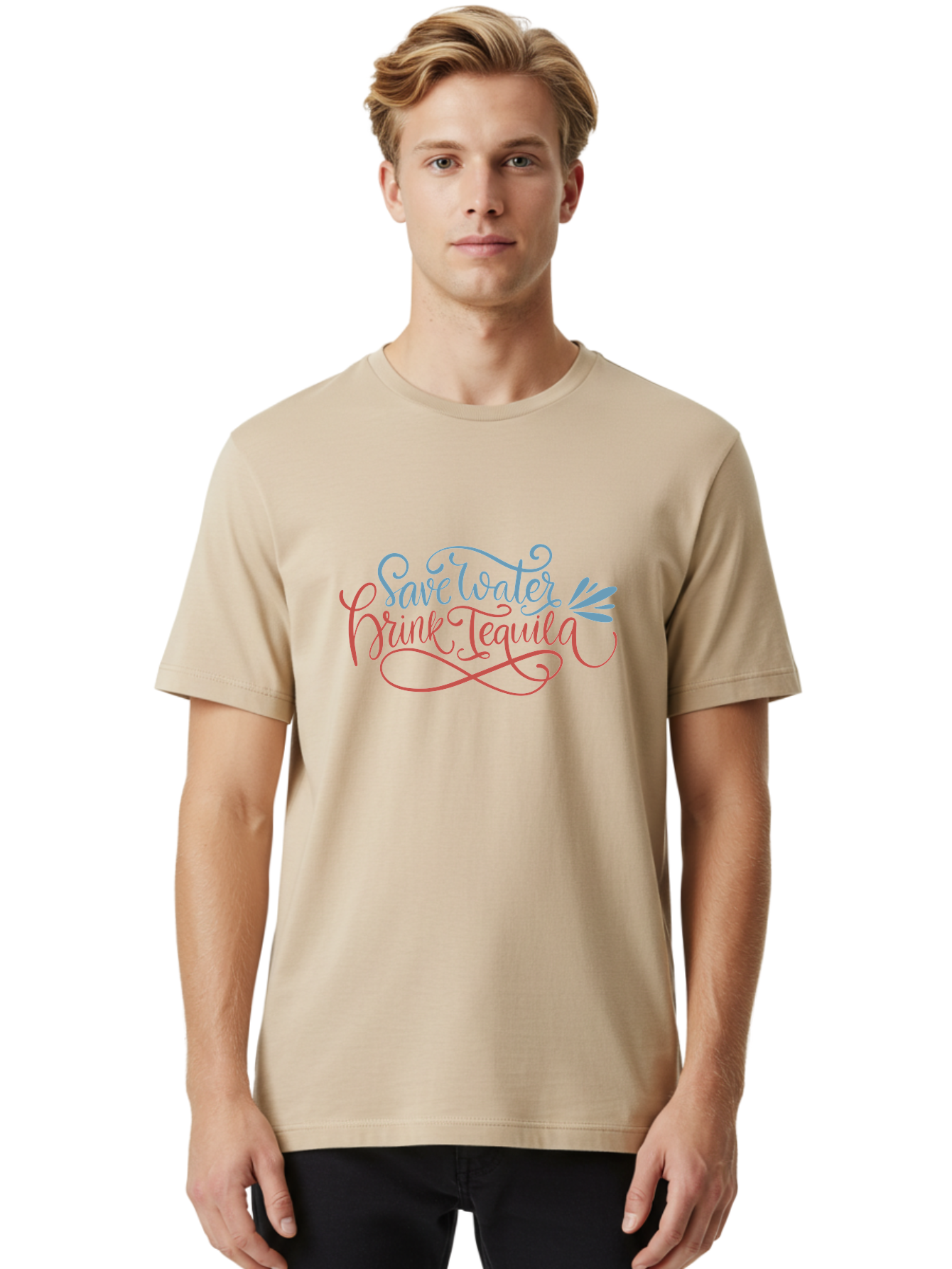 Save-Water-Drink-Tequila-4 Men'S Graphic Tee, 100% Cotton, Comfortable Casual Summer Wear, Machine Washable, Tequila Advertisement, Funny Slogan, Save Water, Drink Tequila, Cocktail Quote, Humorous Phrase, Tequila Lover -  Aaa294