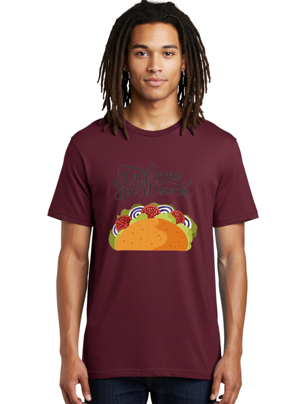 Taco-Is-My-Spirit-Animal-1 Men'S Graphic Tee, 100% Cotton, Comfortable Casual Summer Wear, Machine Washable, Taco Love, Mexican Cuisine, Foodie Humor, Taco Graphics, Spirit Animal Humor, Funny Quotes, Vibrant Graphics, Taco Culture, -  Aaa300