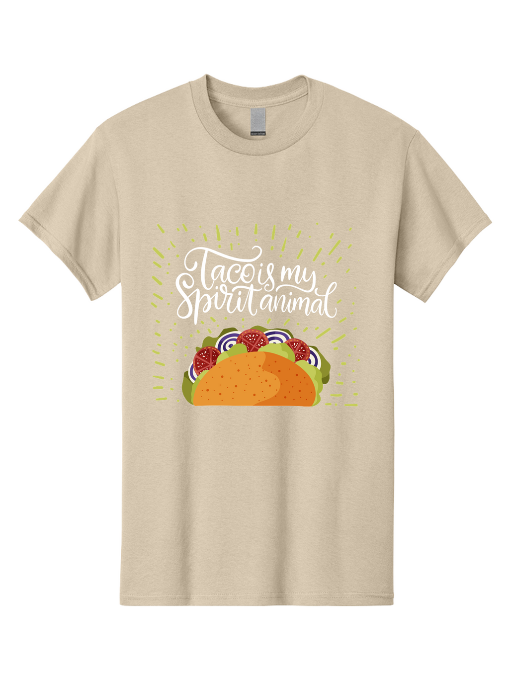 Taco-Is-My-Spirit-Animal Men'S Graphic Tee, 100% Cotton, Comfortable Casual Summer Wear, Machine Washable, Taco, Spirit Animal, Mexican Food, Delicious Taco, Foodie Culture, Taco Love, Vibrant Graphics, Playful Design, Tasty Meal, -  Aaa302