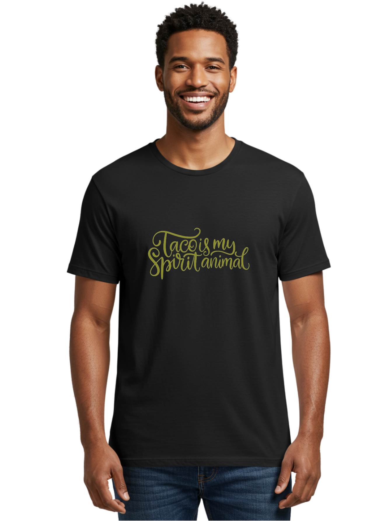 Tacos-My-Spirit-Animal Men'S Graphic Tee, 100% Cotton, Comfortable Casual Summer Wear, Machine Washable, Funny Quote, Quirky Humor, Taco Love, Motivational Saying, Spiritual Humor, Tacos My Spiritual Animal -  Aaa303
