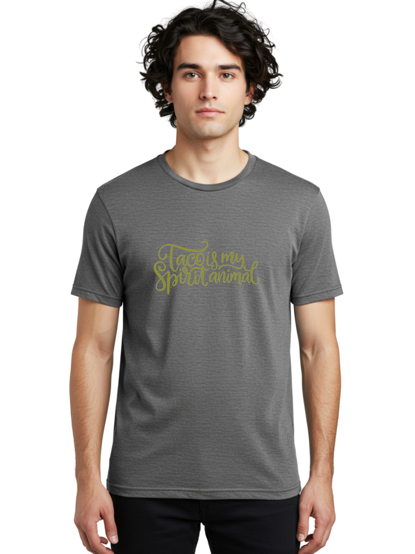 Tacos-My-Spirit-Animal Men'S Graphic Tee, 100% Cotton, Comfortable Casual Summer Wear, Machine Washable, Funny Quote, Quirky Humor, Taco Love, Motivational Saying, Spiritual Humor, Tacos My Spiritual Animal -  Aaa303