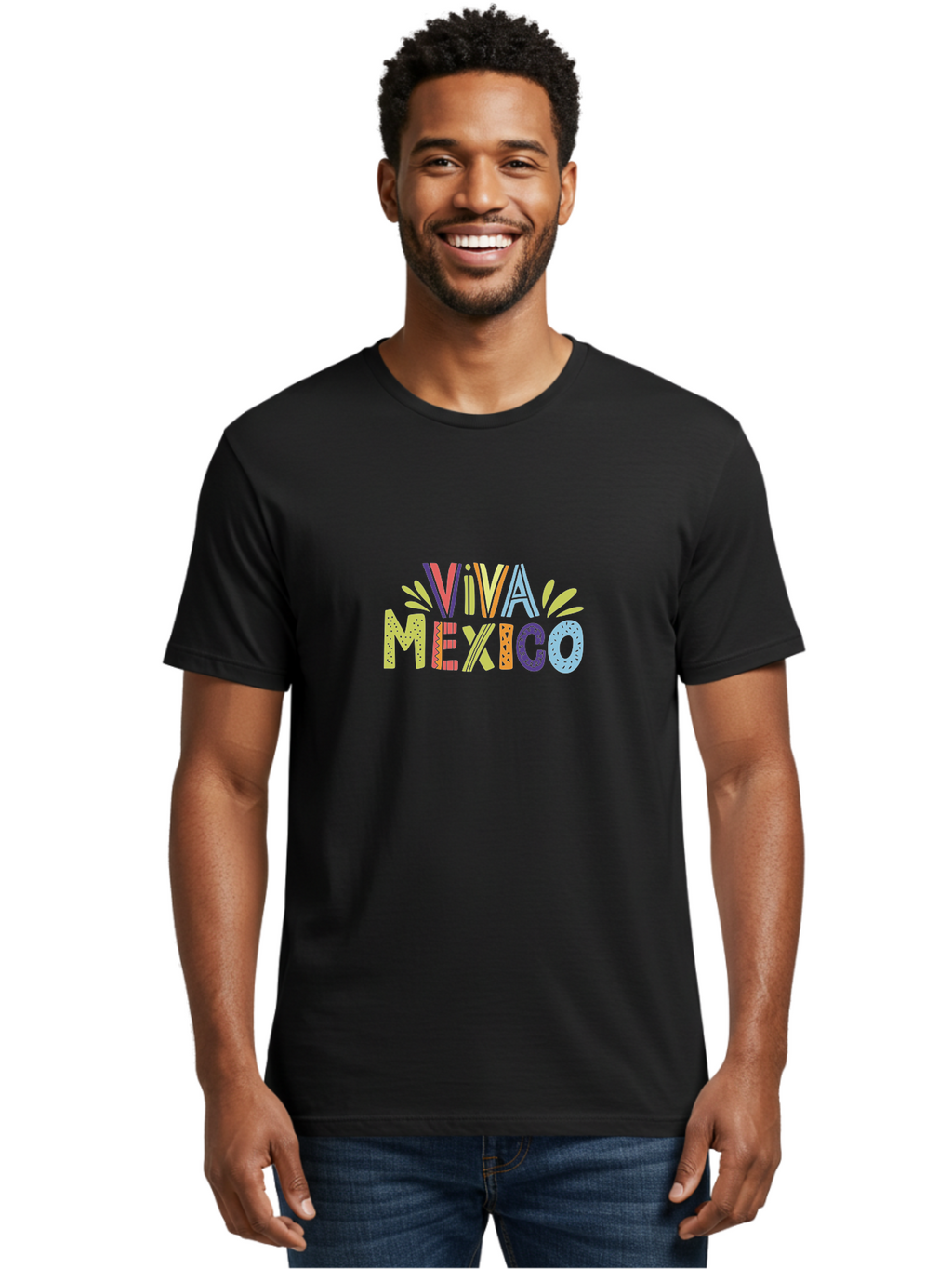 Viva-Mexico-2 Men'S Graphic Tee, 100% Cotton, Comfortable Casual Summer Wear, Machine Washable, Viva Mexico, Colorful Typography, Vibrant Colors, Festive Atmosphere, Celebratory Design, Latin American Culture, Fiesta Theme, -  Aaa307