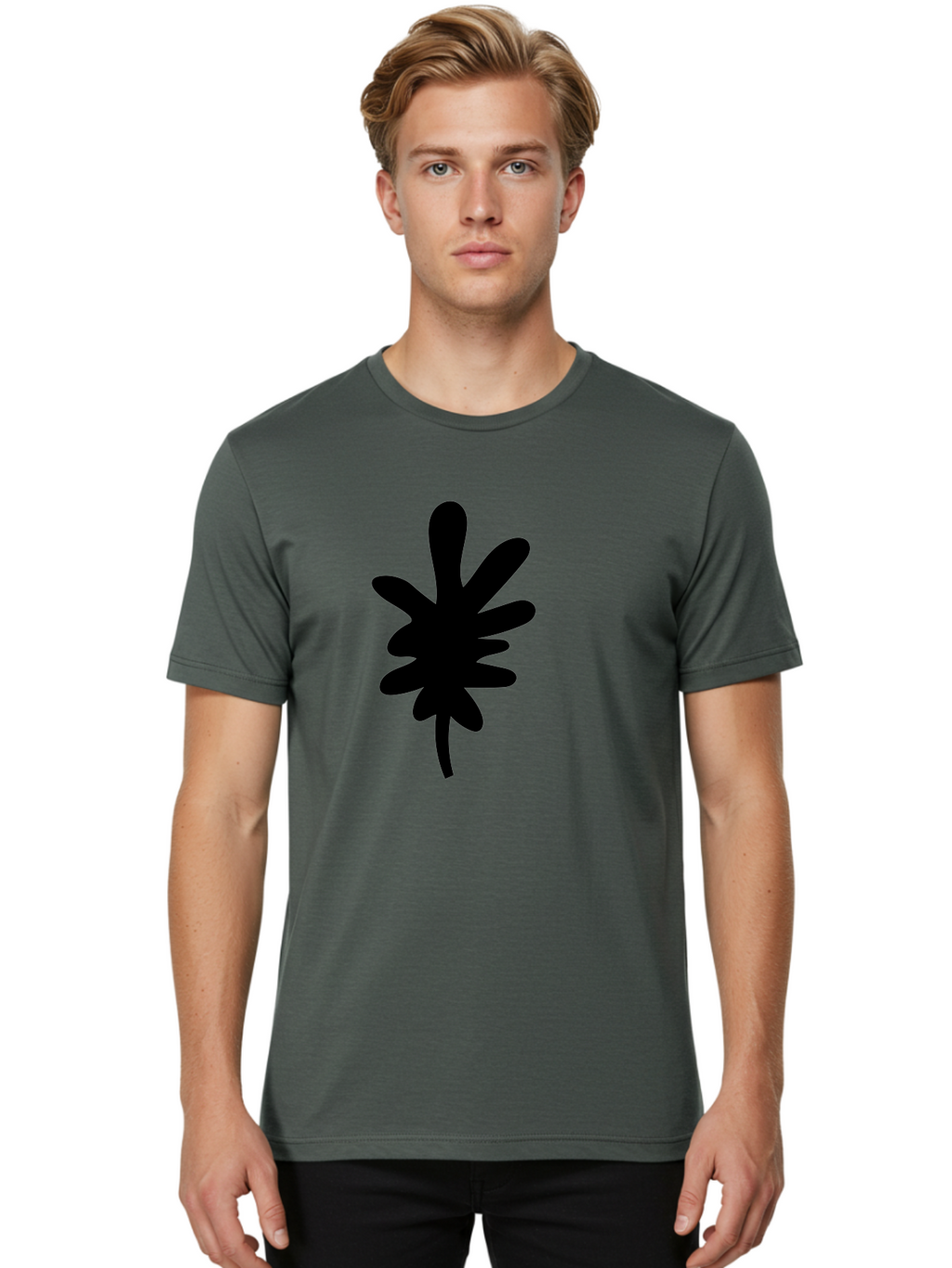 Men'S Graphic Tee, 100% Cotton, Comfortable Casual Summer Wear, Machine Washable, Black Asterisk Symbol, Abstract Shape, Modern Design, Asterisk Icon, Minimalist Graphics, Simple Shapes -  Aaa350