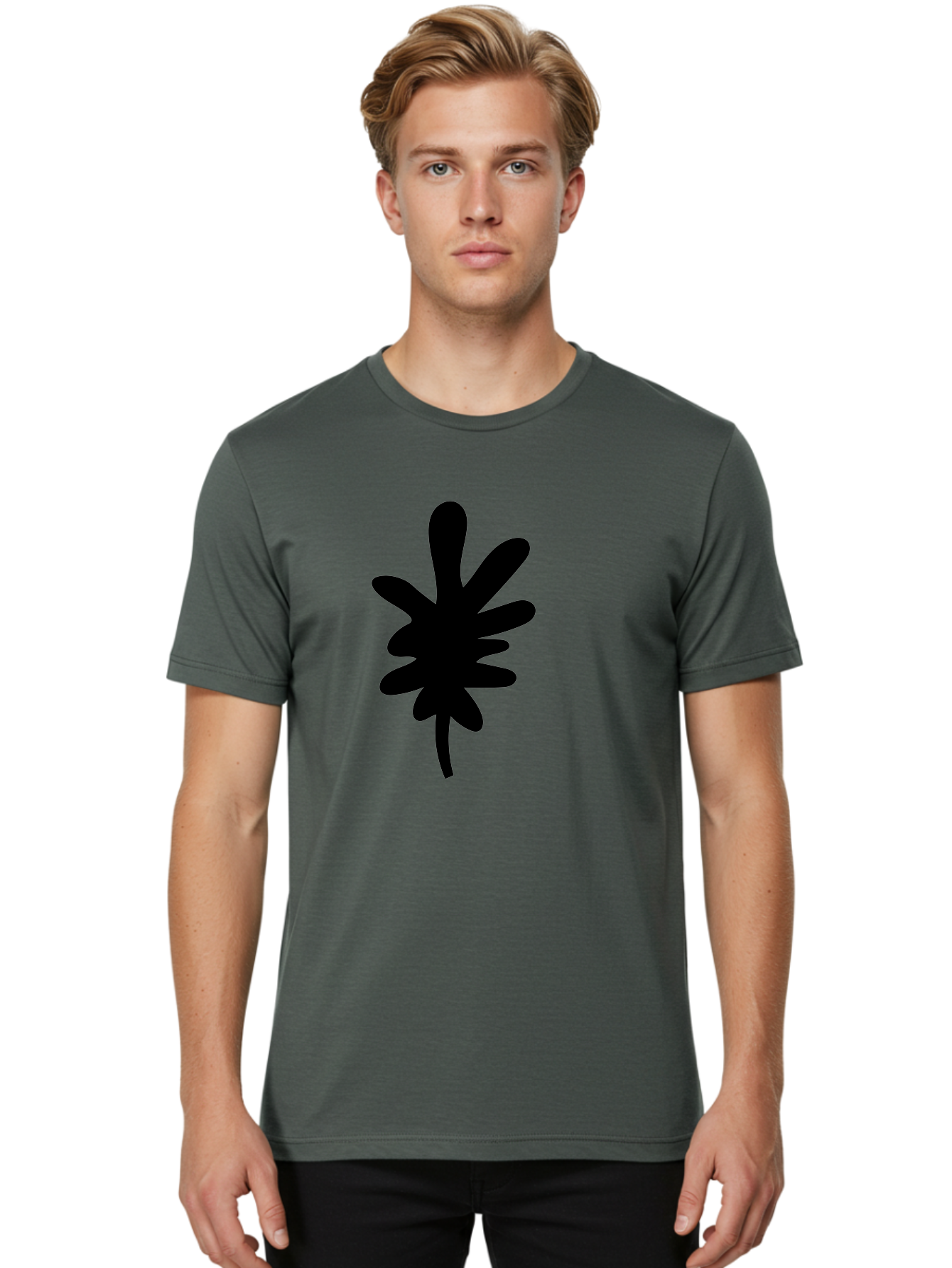 Men'S Graphic Tee, 100% Cotton, Comfortable Casual Summer Wear, Machine Washable, Black Asterisk Symbol, Abstract Shape, Modern Design, Asterisk Icon, Minimalist Graphics, Simple Shapes -  Aaa350