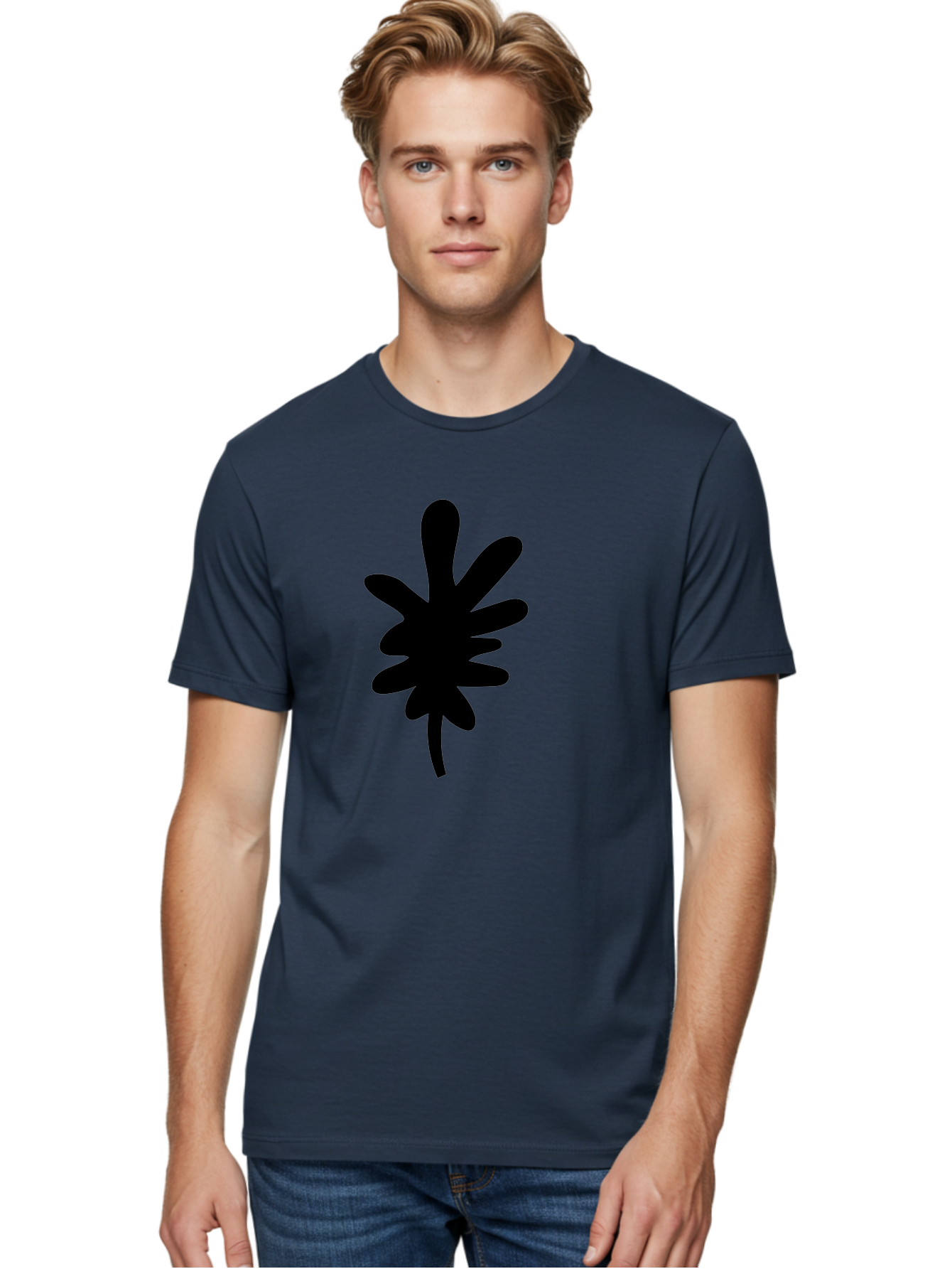 Men'S Graphic Tee, 100% Cotton, Comfortable Casual Summer Wear, Machine Washable, Black Asterisk Symbol, Abstract Shape, Modern Design, Asterisk Icon, Minimalist Graphics, Simple Shapes -  Aaa350