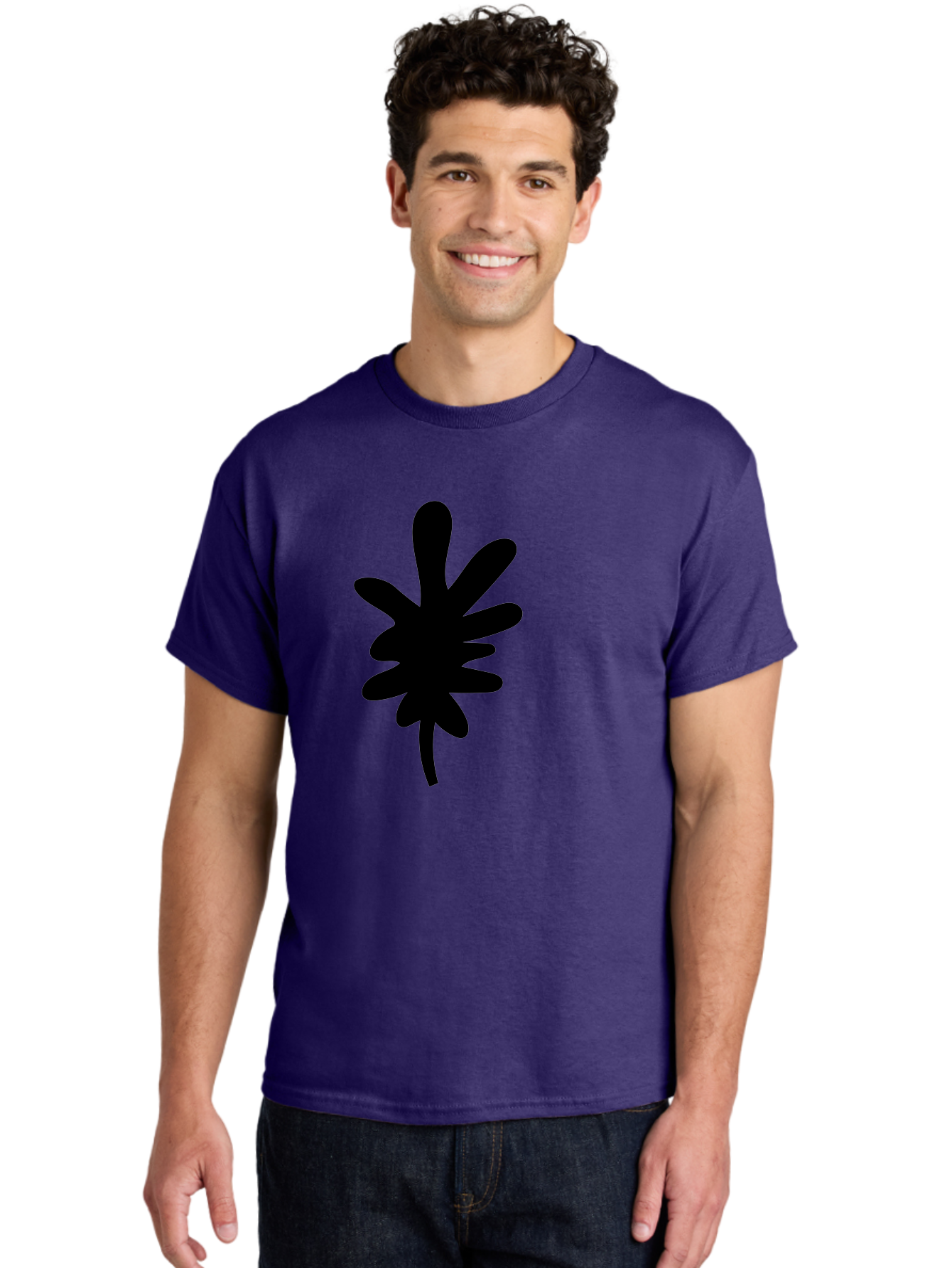 Men'S Graphic Tee, 100% Cotton, Comfortable Casual Summer Wear, Machine Washable, Black Asterisk Symbol, Abstract Shape, Modern Design, Asterisk Icon, Minimalist Graphics, Simple Shapes -  Aaa350