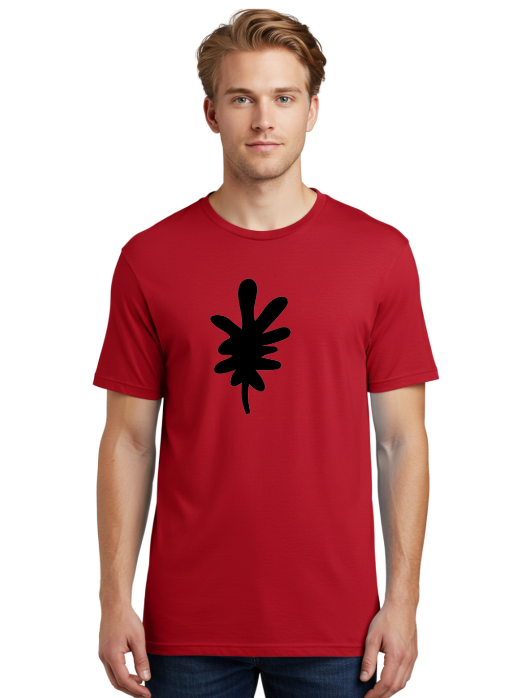 Men'S Graphic Tee, 100% Cotton, Comfortable Casual Summer Wear, Machine Washable, Black Asterisk Symbol, Abstract Shape, Modern Design, Asterisk Icon, Minimalist Graphics, Simple Shapes -  Aaa350