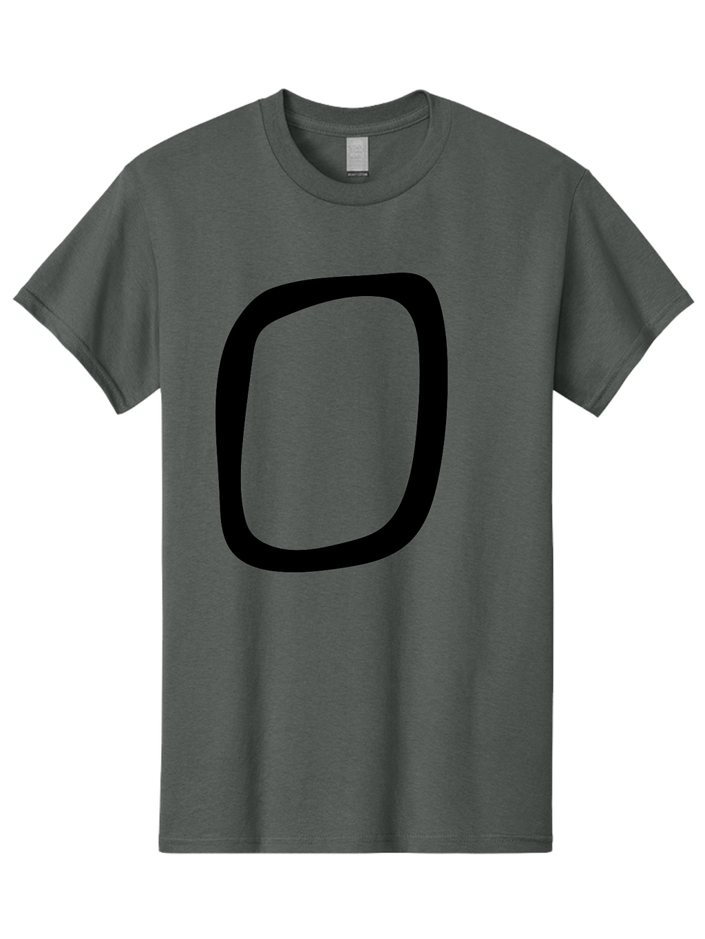 0 Men'S Graphic Tee, 100% Cotton, Comfortable Casual Summer Wear, Machine Washable, Handwritten Zero, Black Outline, Simple Design, Minimalist Style, Numeral, Number Zero, Digit -  Aaa351
