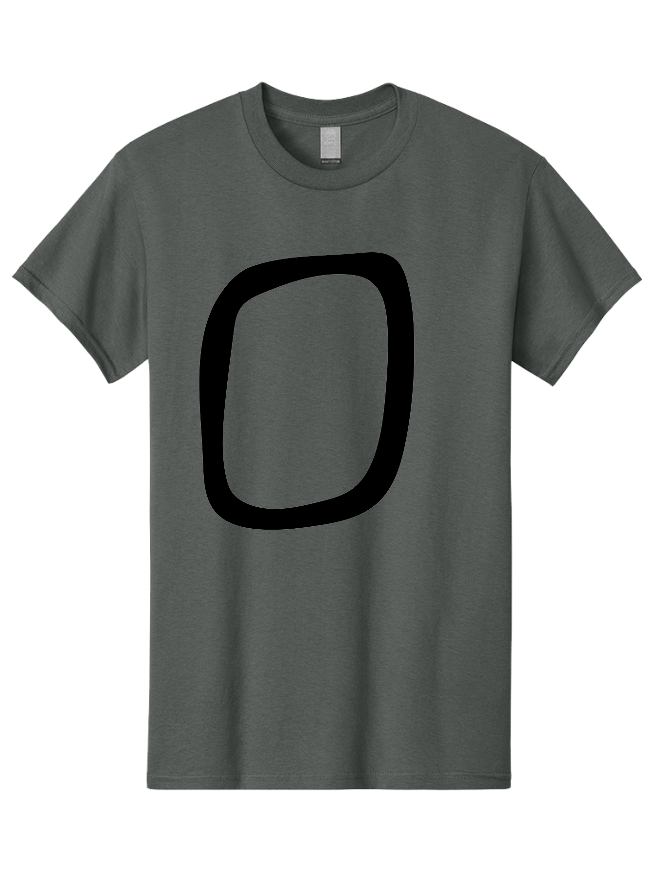 0 Men'S Graphic Tee, 100% Cotton, Comfortable Casual Summer Wear, Machine Washable, Handwritten Zero, Black Outline, Simple Design, Minimalist Style, Numeral, Number Zero, Digit -  Aaa351