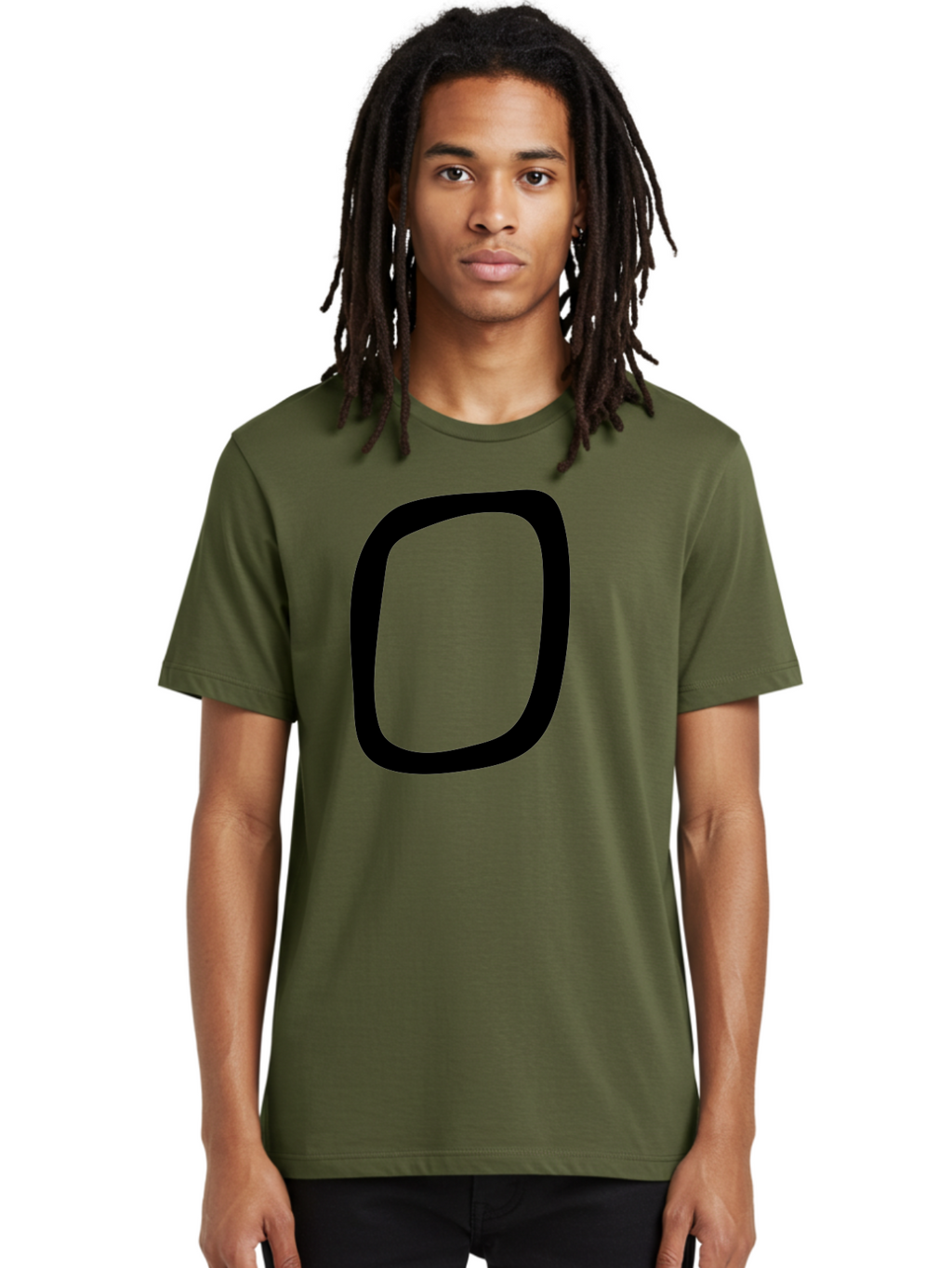 0 Men'S Graphic Tee, 100% Cotton, Comfortable Casual Summer Wear, Machine Washable, Handwritten Zero, Black Outline, Simple Design, Minimalist Style, Numeral, Number Zero, Digit -  Aaa351