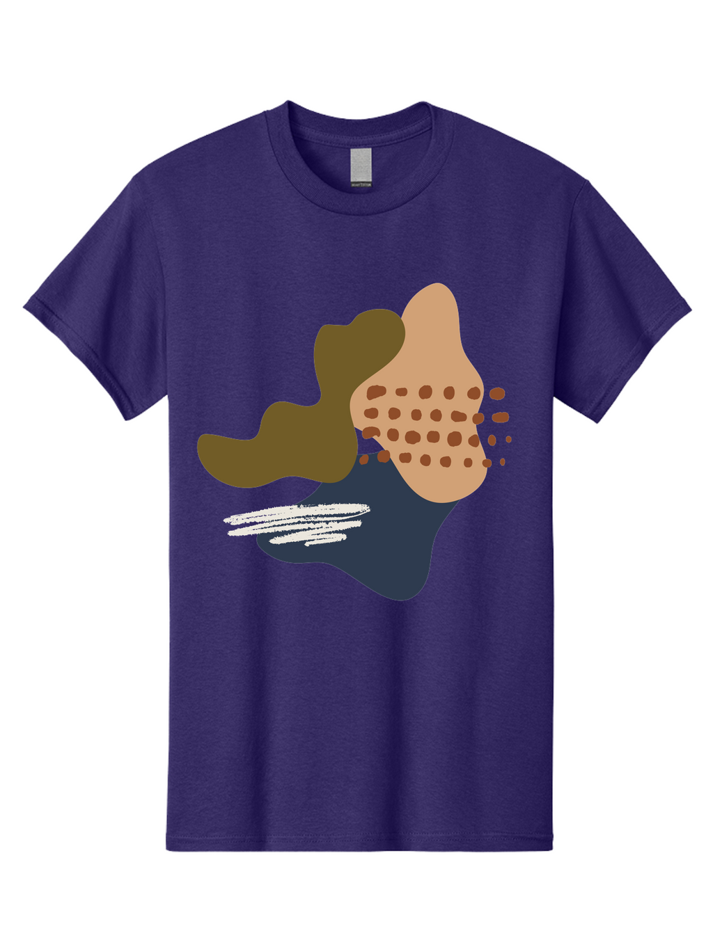 Abstract-Shapes-1 Men'S Graphic Tee, 100% Cotton, Comfortable Casual Summer Wear, Machine Washable, Abstract Art, Modern Design, Irregular Shapes, Earthy Tones, Bold Colors, Dynamic Composition, Creative Expression, Contemporary Style -  Aaa353