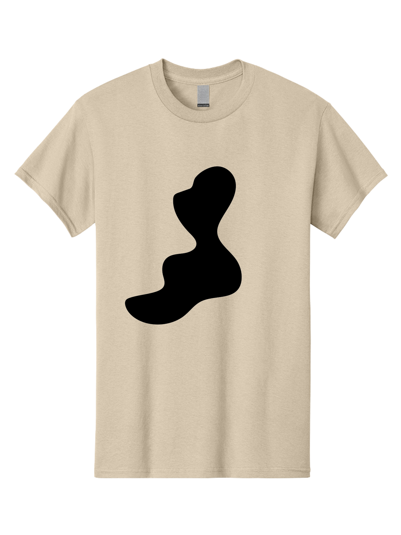 Abstract-Silhouette Men'S Graphic Tee, 100% Cotton, Comfortable Casual Summer Wear, Machine Washable, Abstract Shape, Black Silhouette, Modern Art, Minimalist Design, Fluid Form, Contemporary Graphics, Artistic Expression, Sleek Design, -  Aaa358