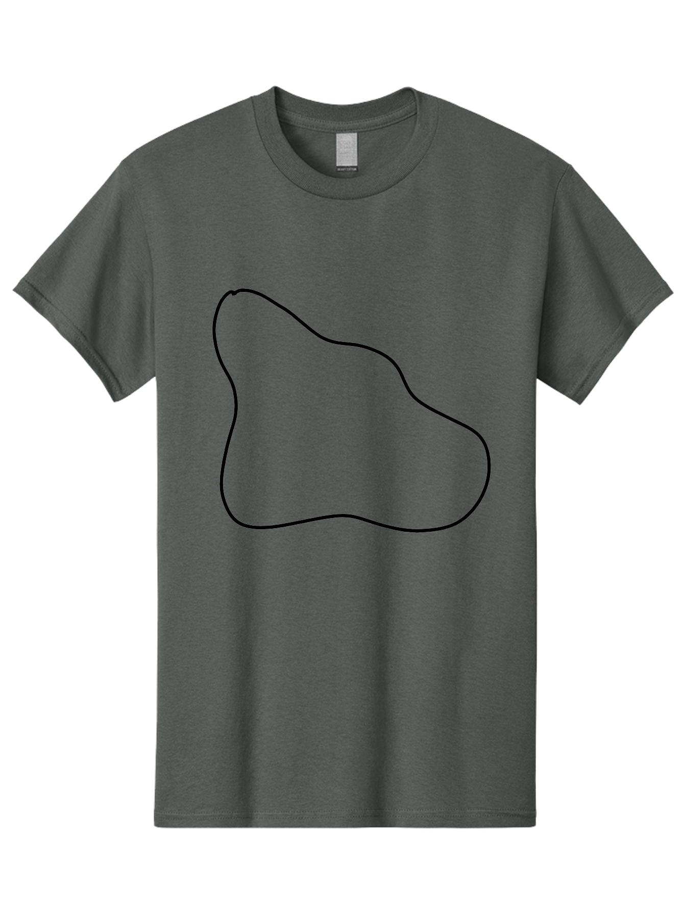 Amorphous-Shape Men'S Graphic Tee, 100% Cotton, Comfortable Casual Summer Wear, Machine Washable, Irregular Shape, Black Outline, Abstract Design, Unique Form, Simple Graphics, Minimalist Art, Modern Shapes -  Aaa359