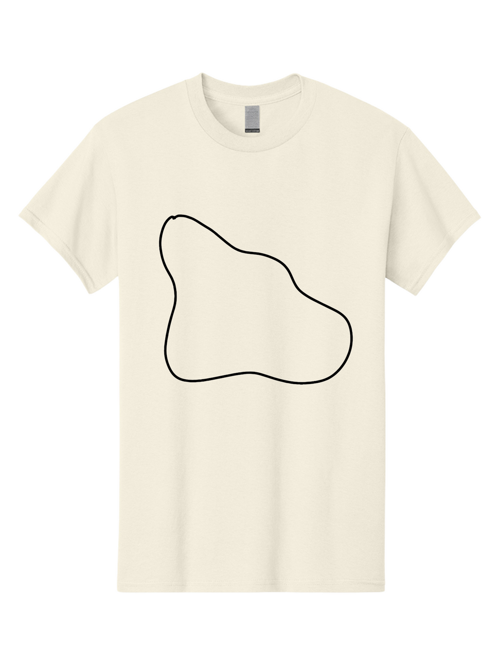Amorphous-Shape Men'S Graphic Tee, 100% Cotton, Comfortable Casual Summer Wear, Machine Washable, Irregular Shape, Black Outline, Abstract Design, Unique Form, Simple Graphics, Minimalist Art, Modern Shapes -  Aaa359