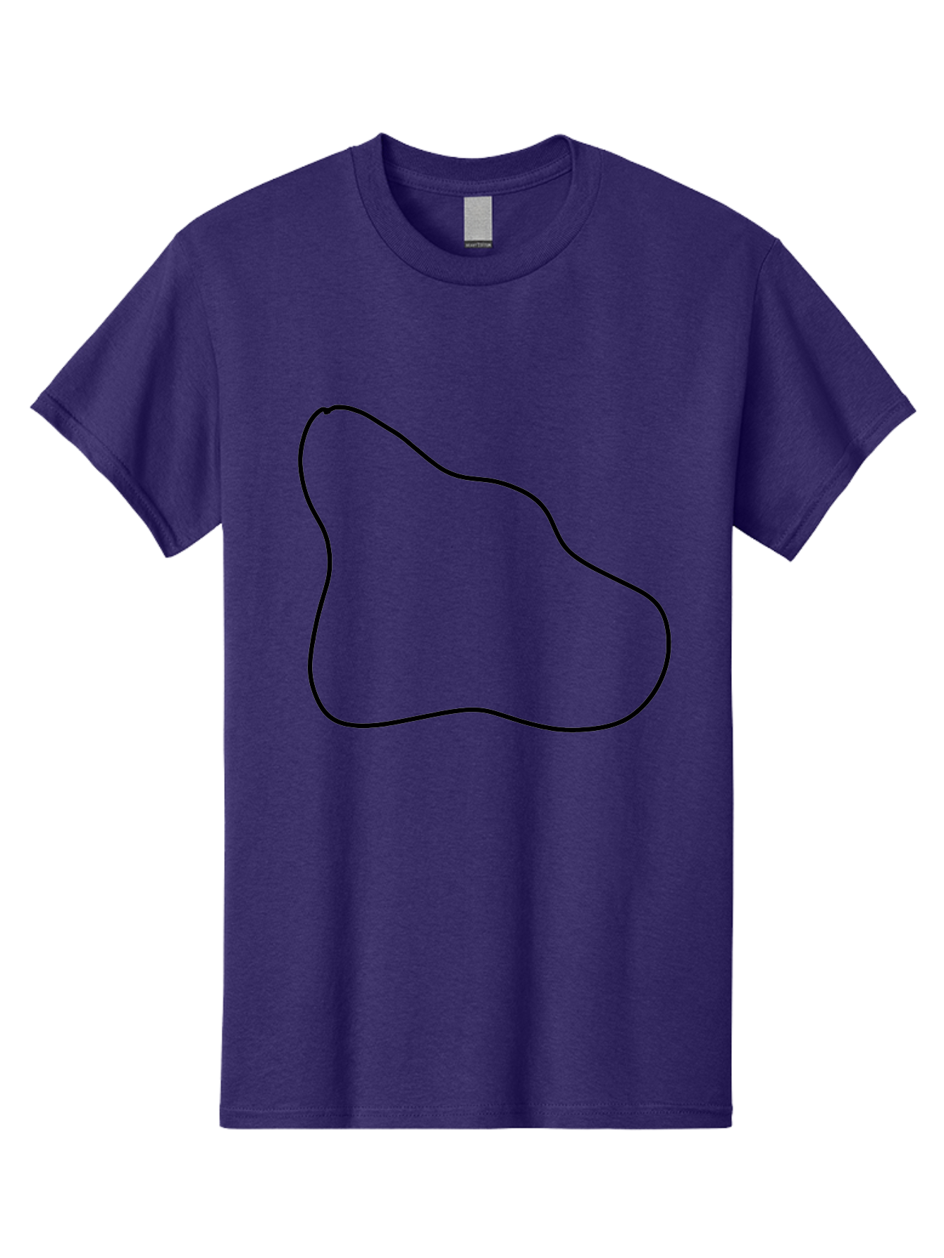 Amorphous-Shape Men'S Graphic Tee, 100% Cotton, Comfortable Casual Summer Wear, Machine Washable, Irregular Shape, Black Outline, Abstract Design, Unique Form, Simple Graphics, Minimalist Art, Modern Shapes -  Aaa359