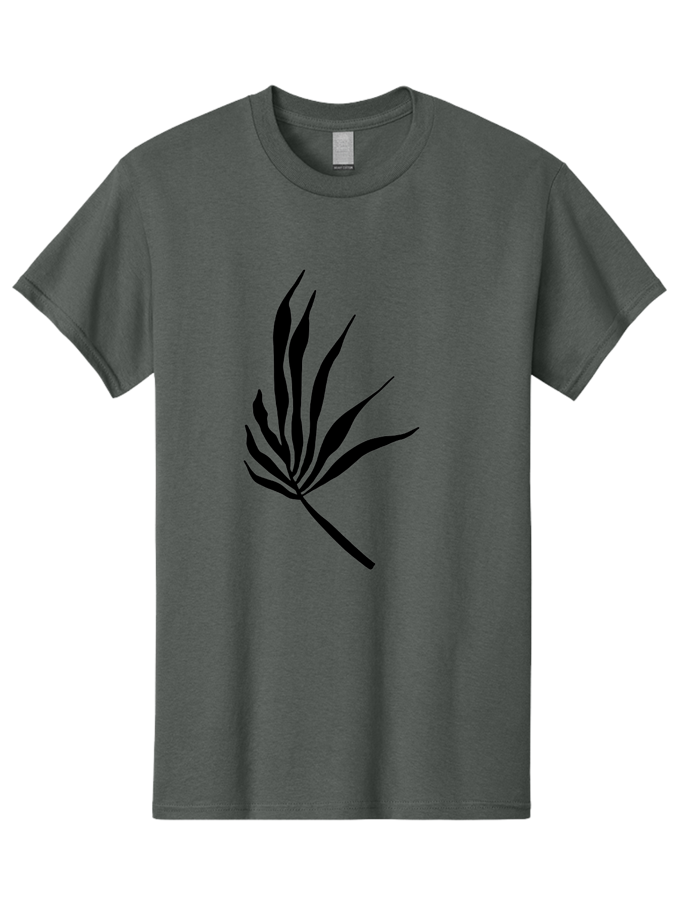 Bamboo Men'S Graphic Tee, 100% Cotton, Comfortable Casual Summer Wear, Machine Washable, Bamboo, Black Silhouette, Minimalist Design, Simple Shapes, Modern Art, Graphic Illustration, Leafy Stems, Contemporary Style, Abstract Form -  Aaa360